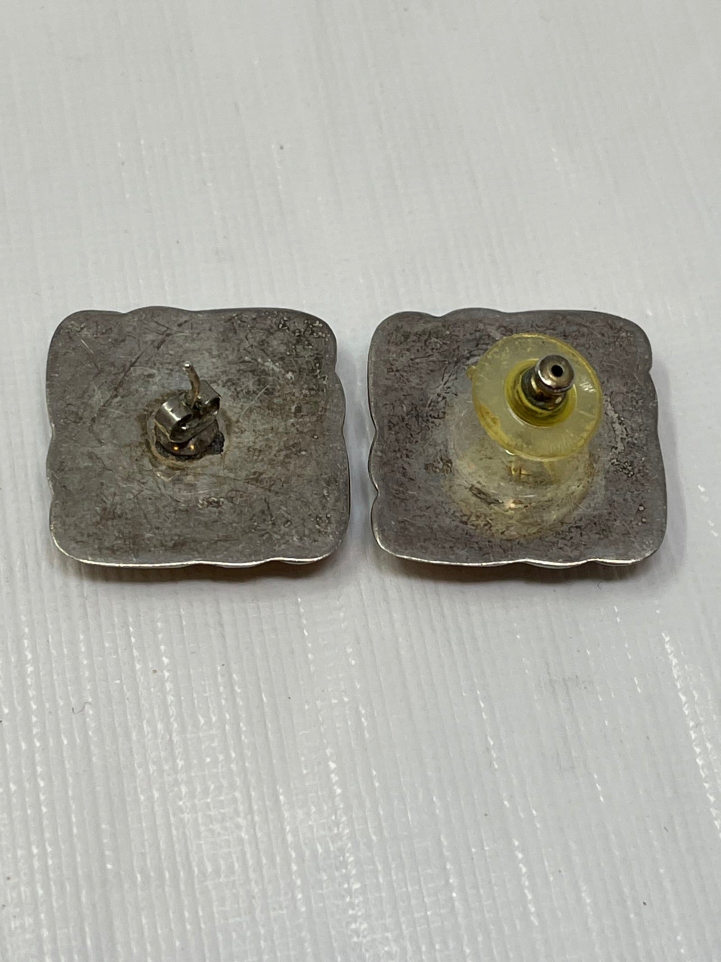 Vintage Mexico 925 Puffy Quilted Square Earrings 10g – Sterling Silver