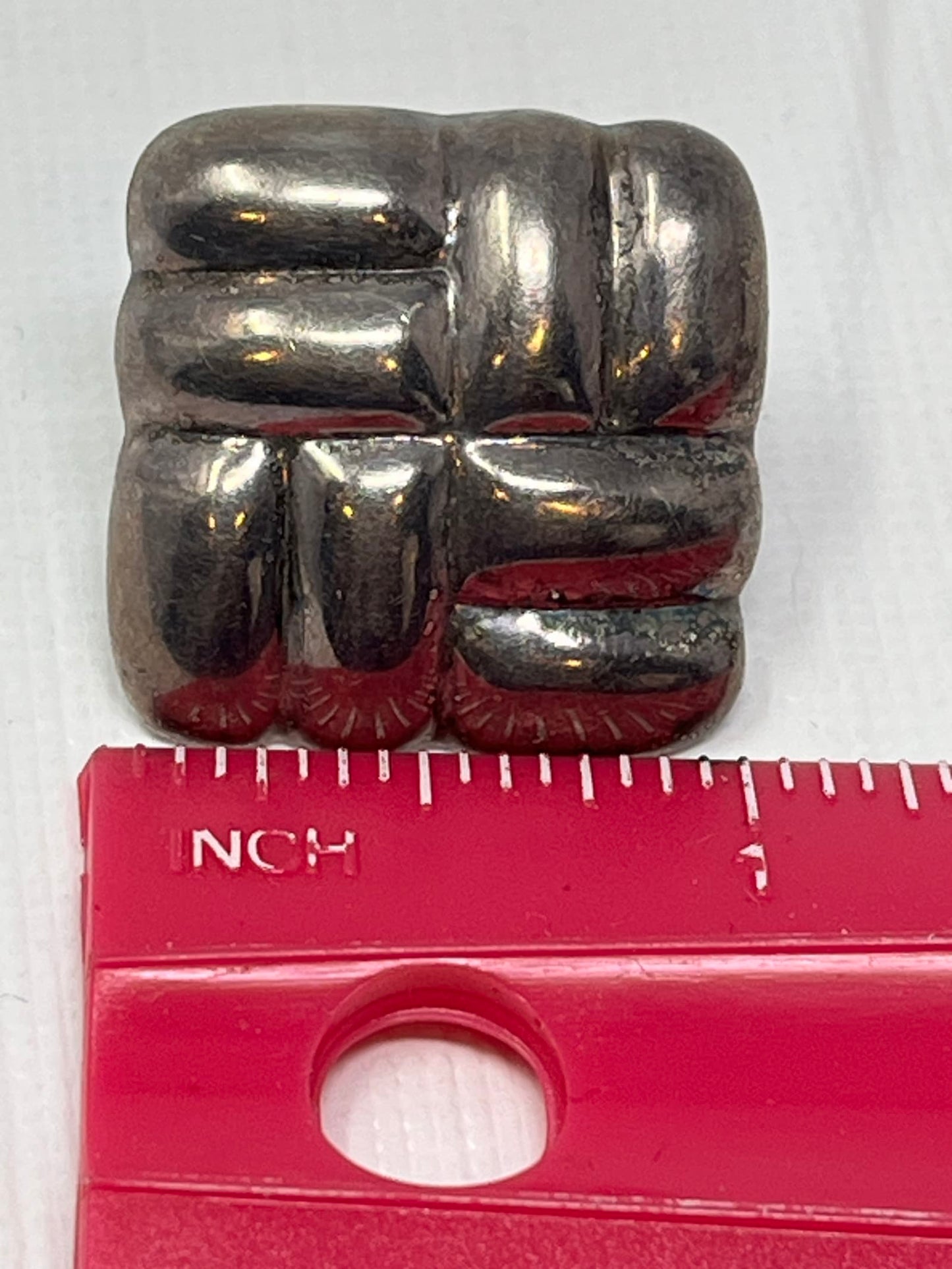 Vintage Mexico 925 Puffy Quilted Square Earrings 10g – Sterling Silver