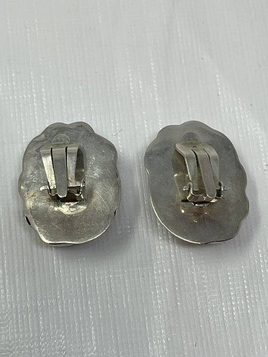 Sterling Silver Square Stud Earrings 12g – Ridged, .925