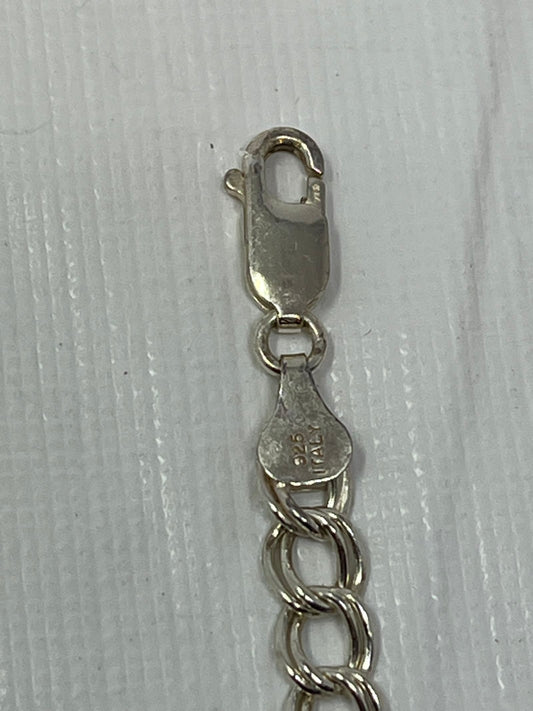 Italy 925 Sterling Silver Double Curb Cable Chain Bracelet 7.5 Inch 8g