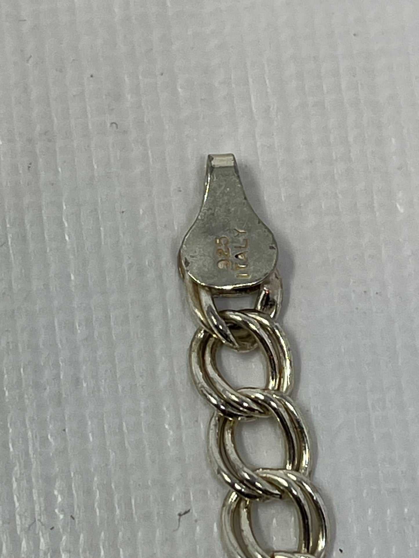 Italy 925 Sterling Silver 8g Rolo Chain Bracelet 7.5"