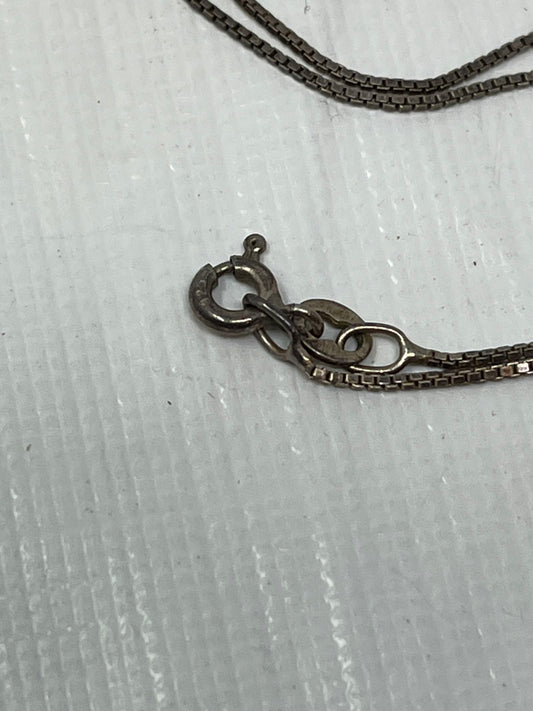 Sterling Silver Crescent Moon Face Pendant Necklace – Italy 925 Chain