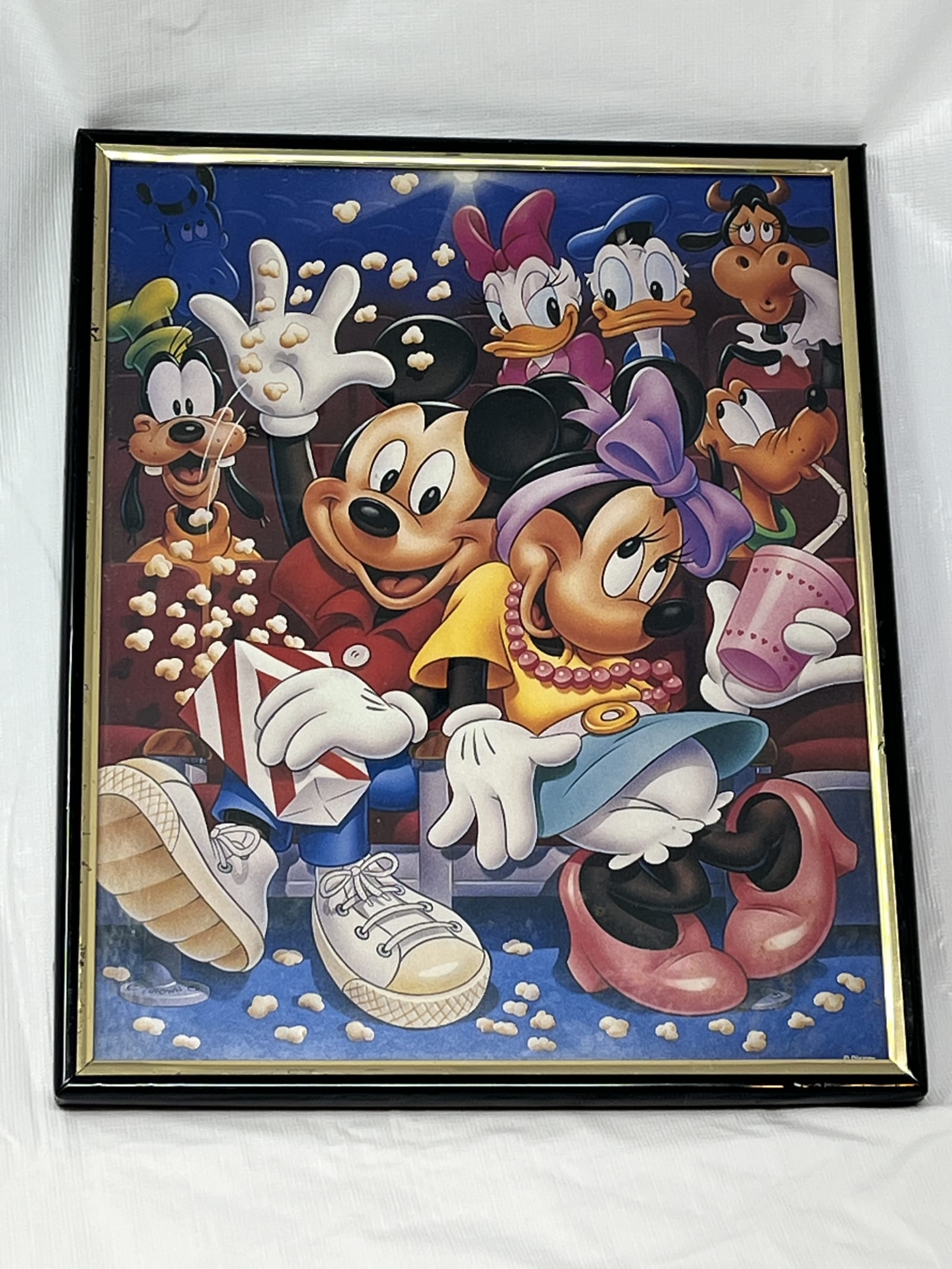 Gently Used Store – Disney Mickey & Minnie Matinee Print – Framed 14"x11" Wall Art – Collectibles – Used – SKU 000000024