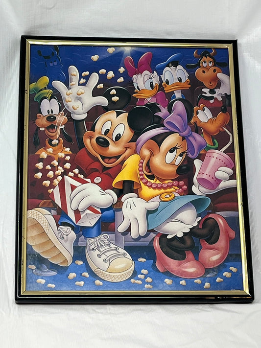 Gently Used Store – Disney Mickey & Minnie Matinee Print – Framed 14"x11" Wall Art – Collectibles – Used – SKU 000000024