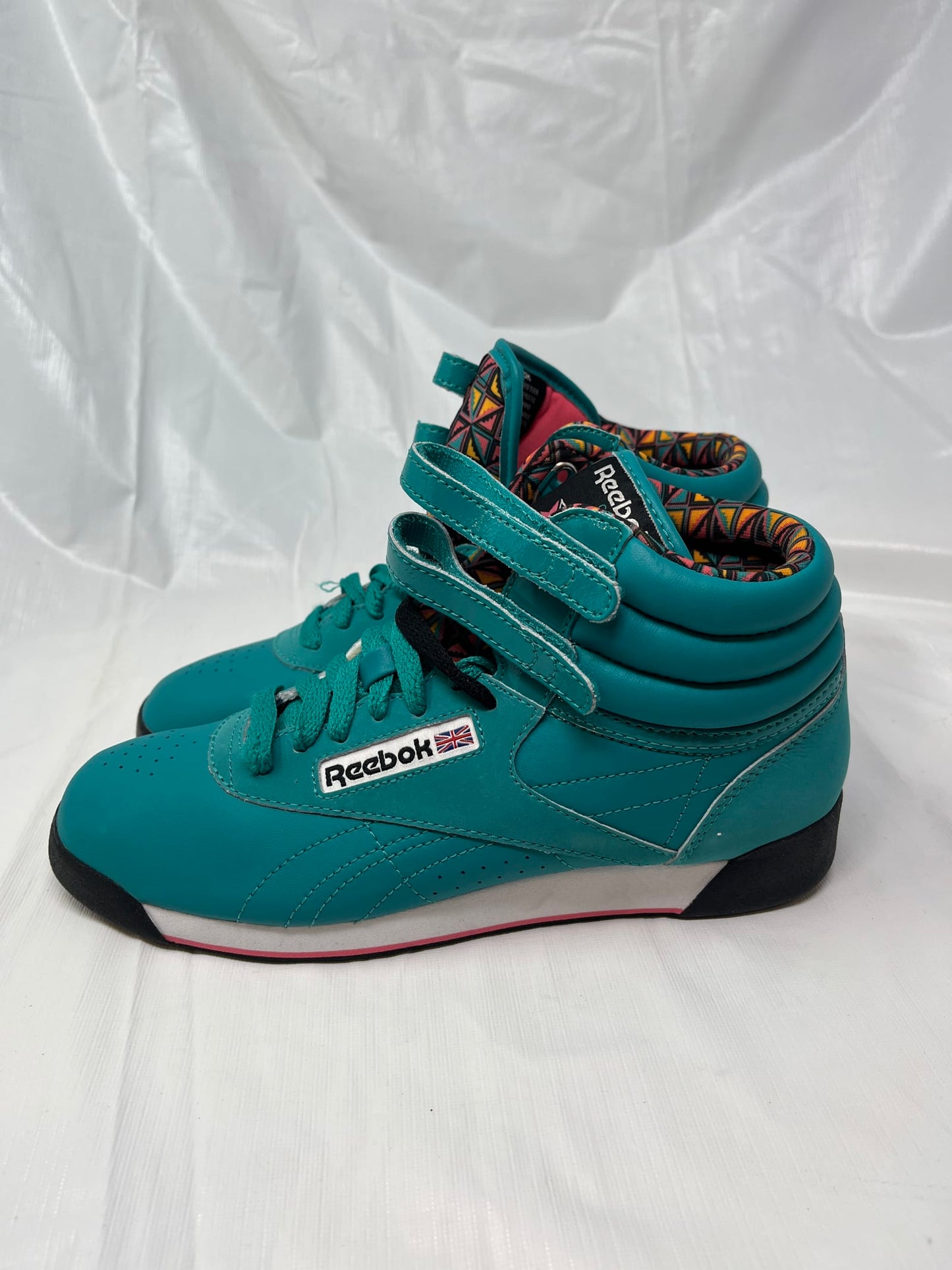 Reebok Freestyle Hi Women’s Sneakers – Size 7, Teal Leather (NIB)