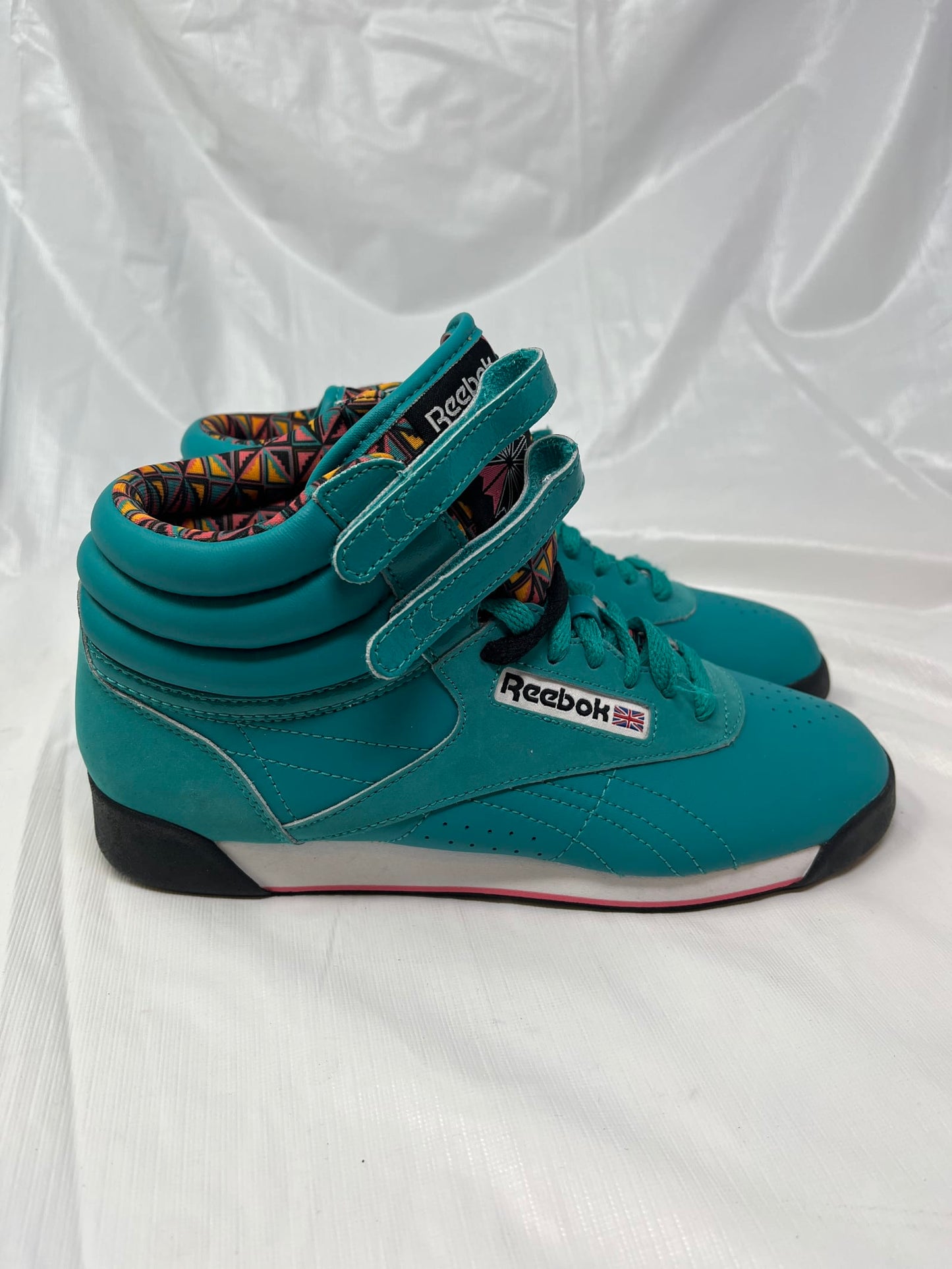 Reebok Freestyle Hi Women’s Sneakers – Size 7, Teal Leather (NIB)