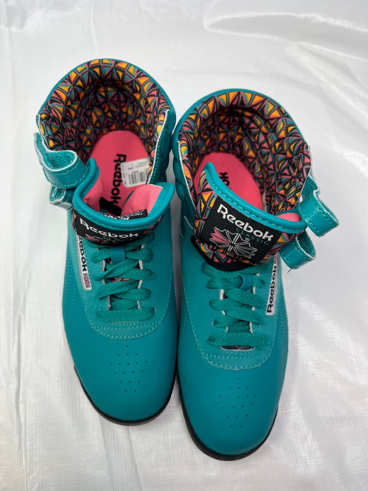 Reebok Freestyle Hi Women’s Sneakers – Size 7, Teal Leather (NIB)