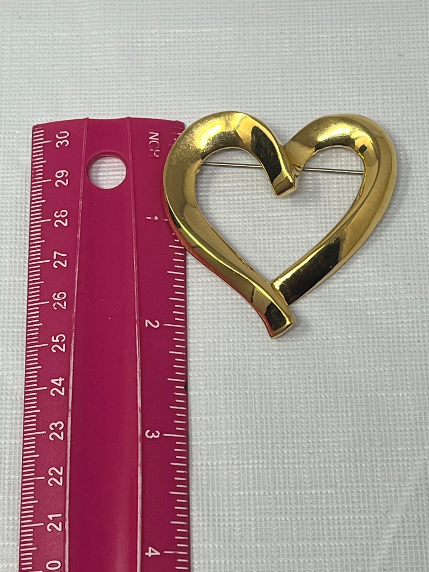 AFP Signed Gold-Tone Open Heart Brooch