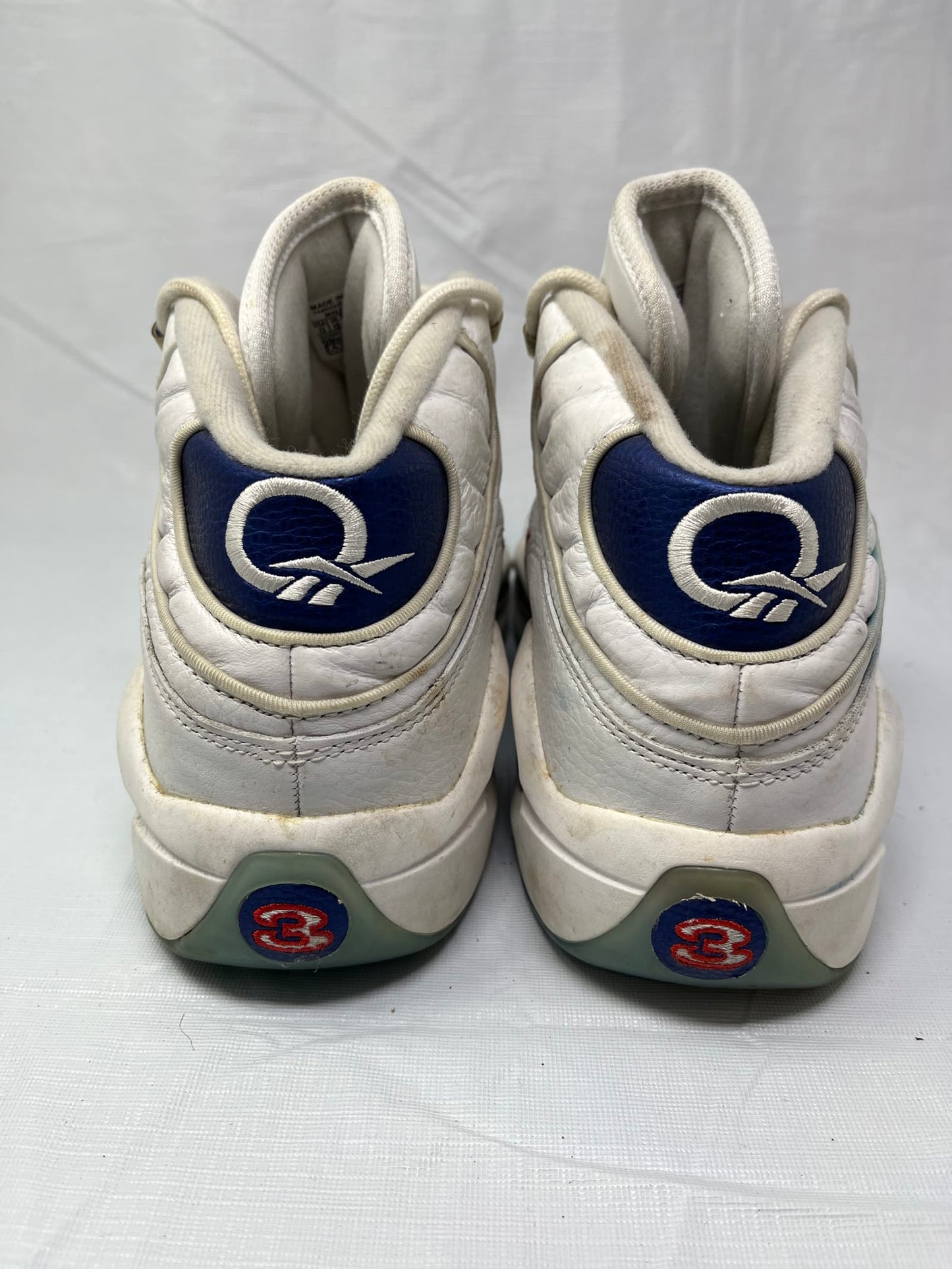 Reebok Question Mid Blue Toe Allen Iverson Basketball J82534 Mens Size 13