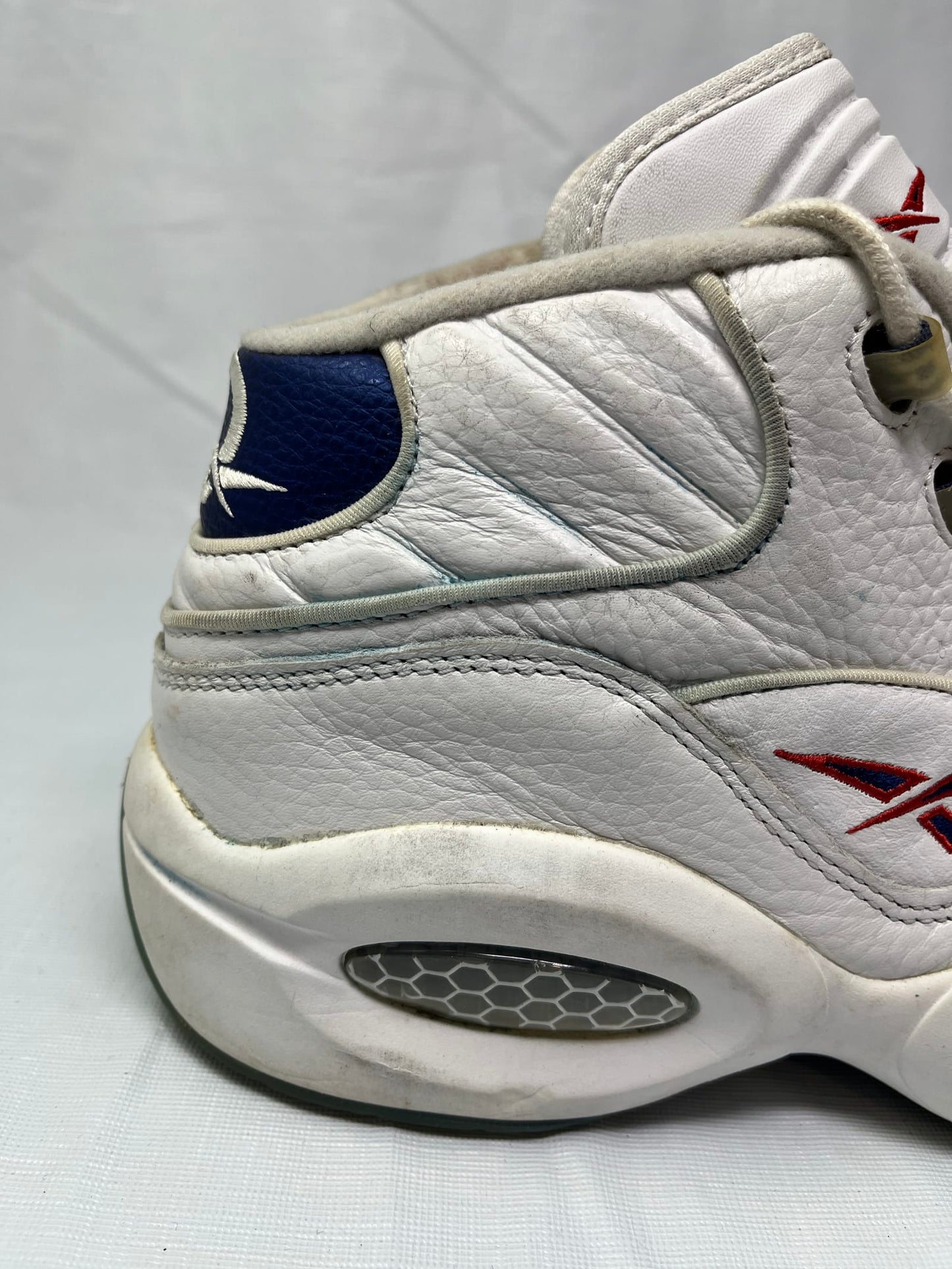 Reebok Question Mid Blue Toe Allen Iverson Basketball J82534 Mens Size 13