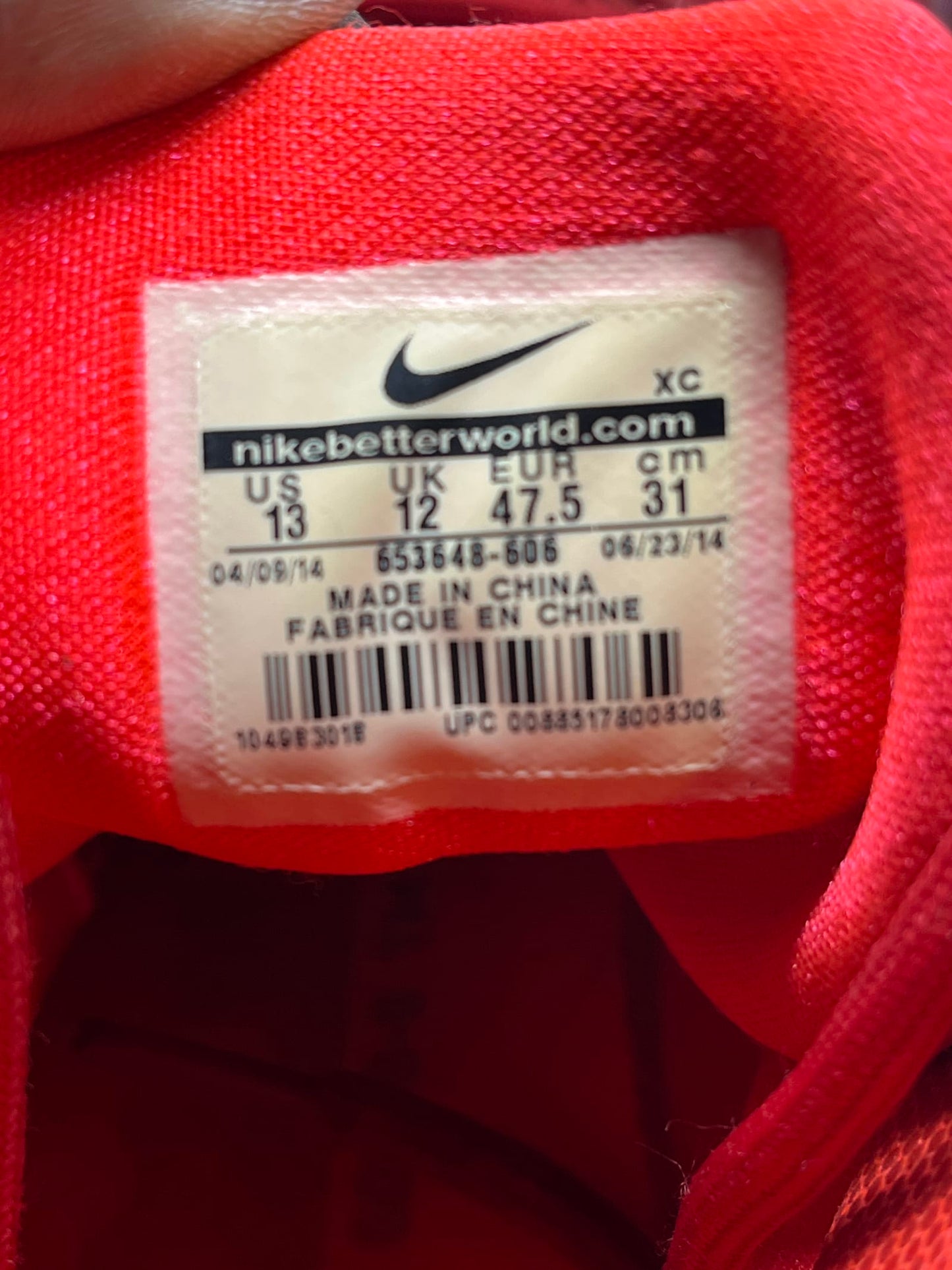 Nike LeBron James Zoom Soldier 8 Red 653648-606 Mens Size 13