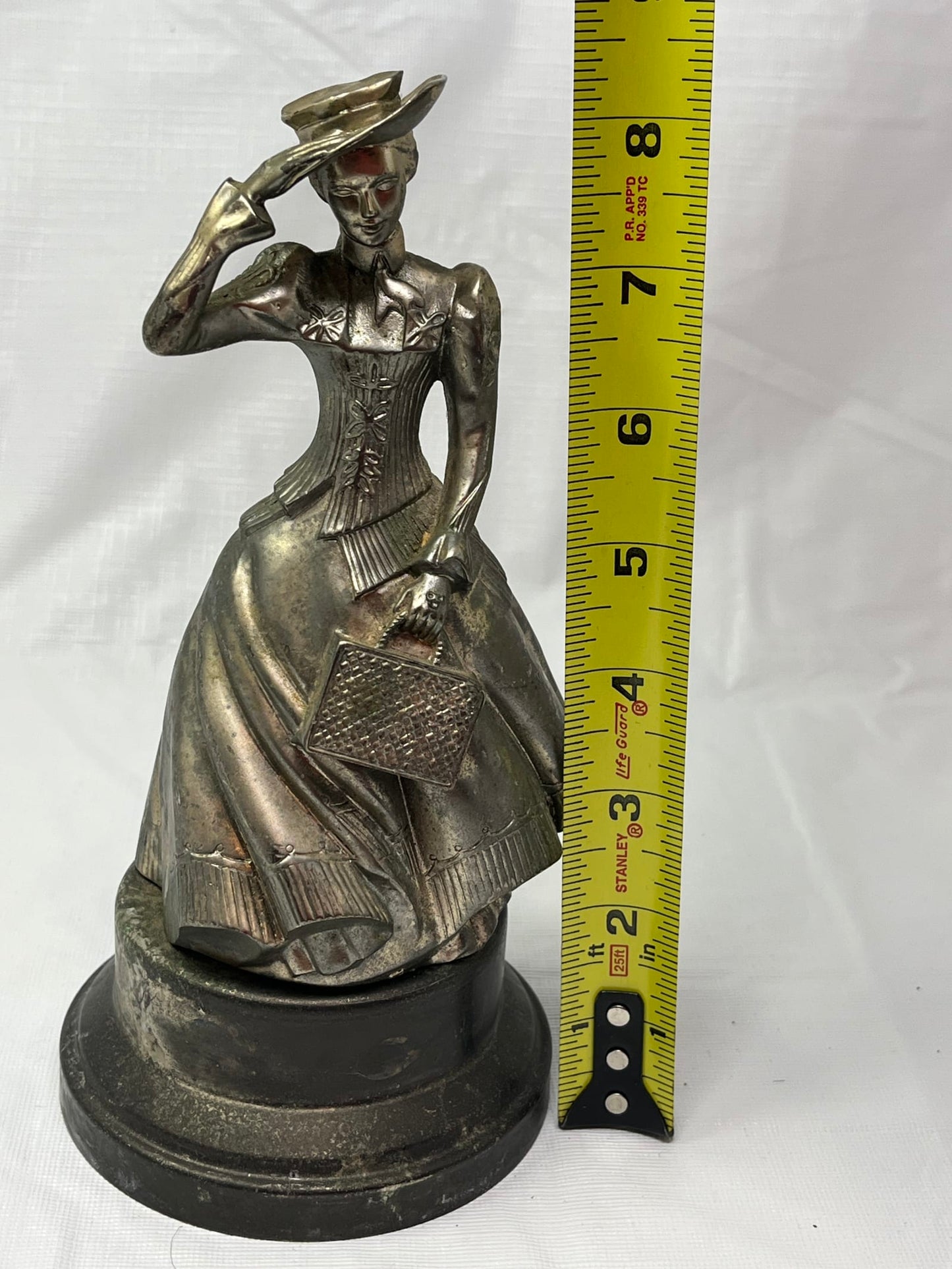 1987 Avon District Award Figurine Silver Tone Metal 8 Inch