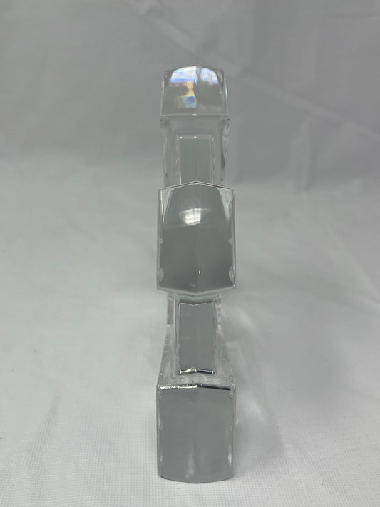 Cut Crystal Art Deco Fan Shape Design Paperweight – 5.5" x 5.5" x 1"