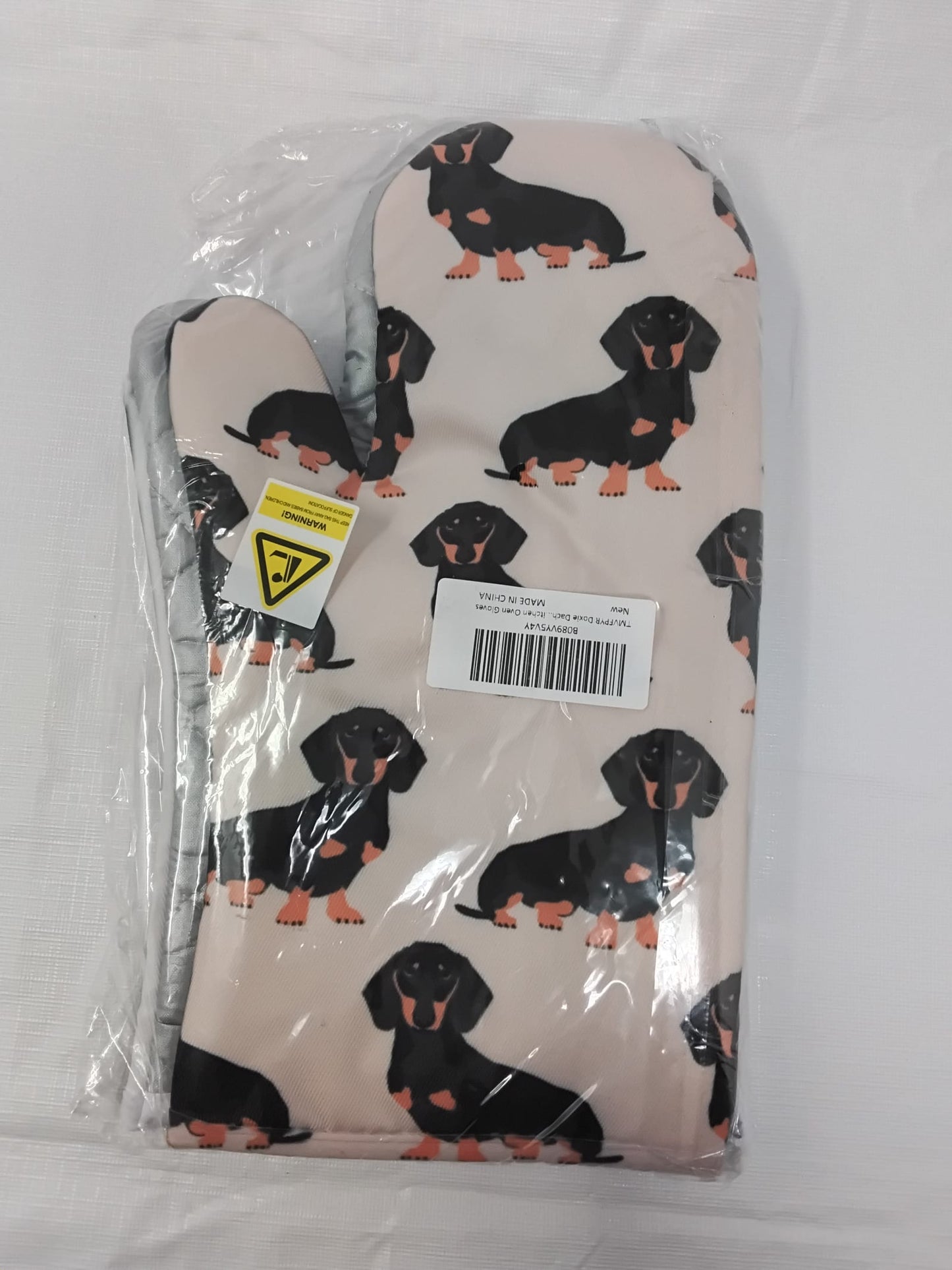 Dachshund Dog Oven Mitts & Pot Holders Heat Resistant Quilted Set 11.5"x7.25"