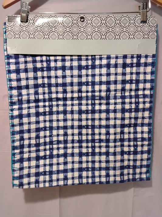 The Spring Shop Julia Table Runner Blue & White Watercolor Gingham 16x72 New