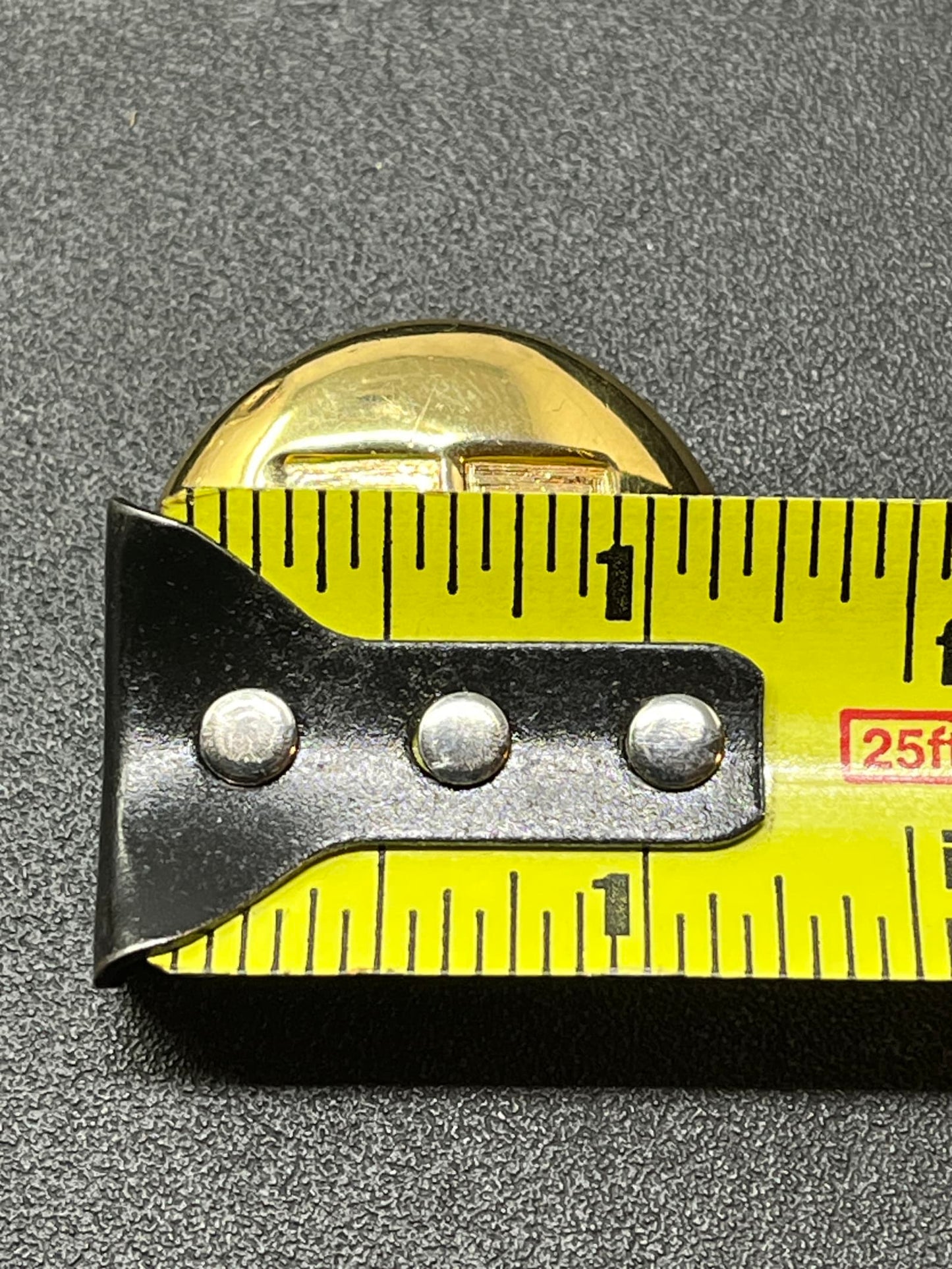 Gold Tone Large Logo Clip On Earrings Domed Vintage