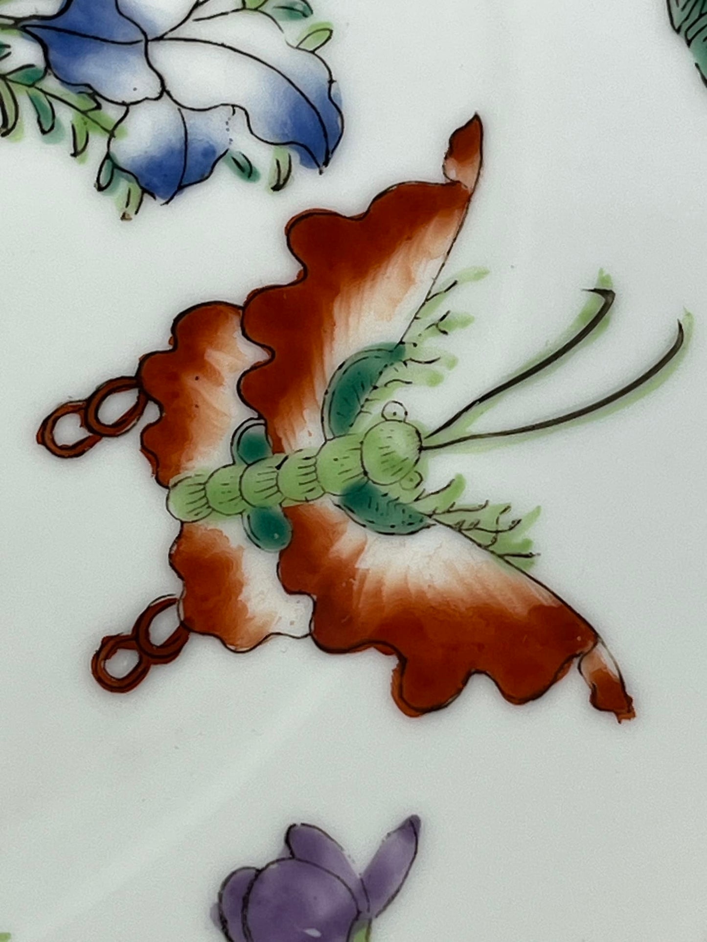 Japanese Porcelain Ware Plate ACF Decorated in Hong Kong Butterfly