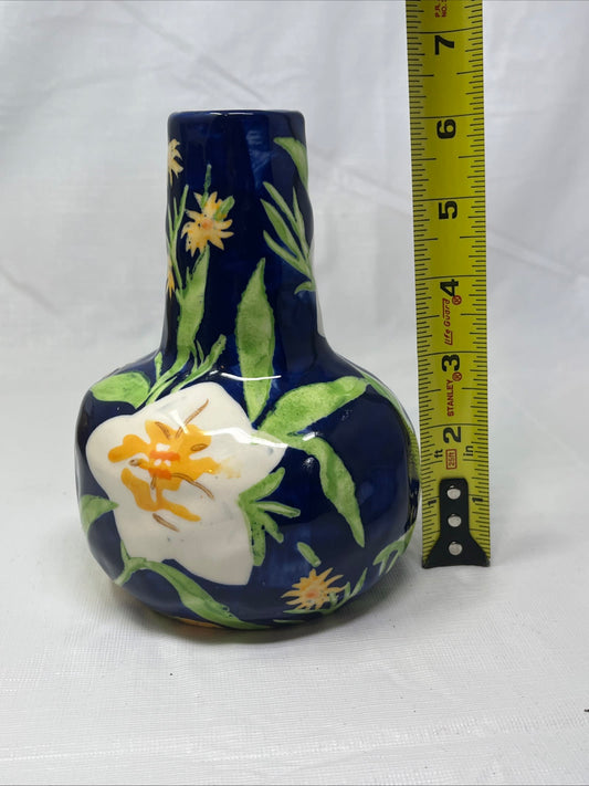 Leah Reena Goren for Anthropologie Floral Ceramic Vase 6.5" Tall Excellent Condition