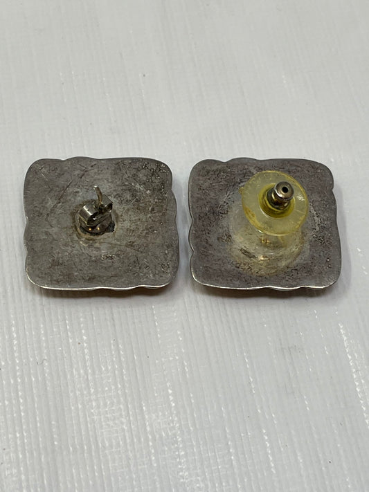 Vintage Mexico 925 Puffy Quilted Square Earrings 10g – Sterling Silver
