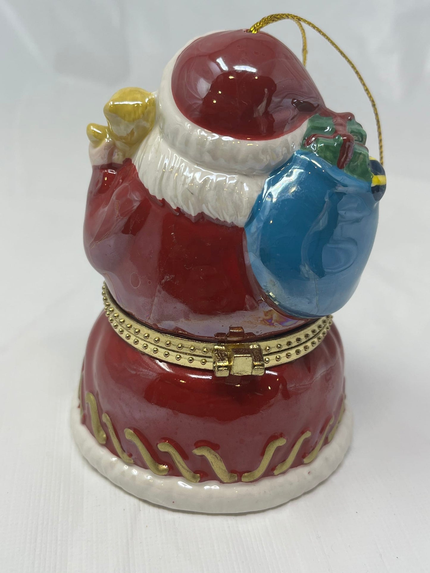 Musical Ceramic Santa Claus Trinket Box – Hinged Holiday Scene, 5"