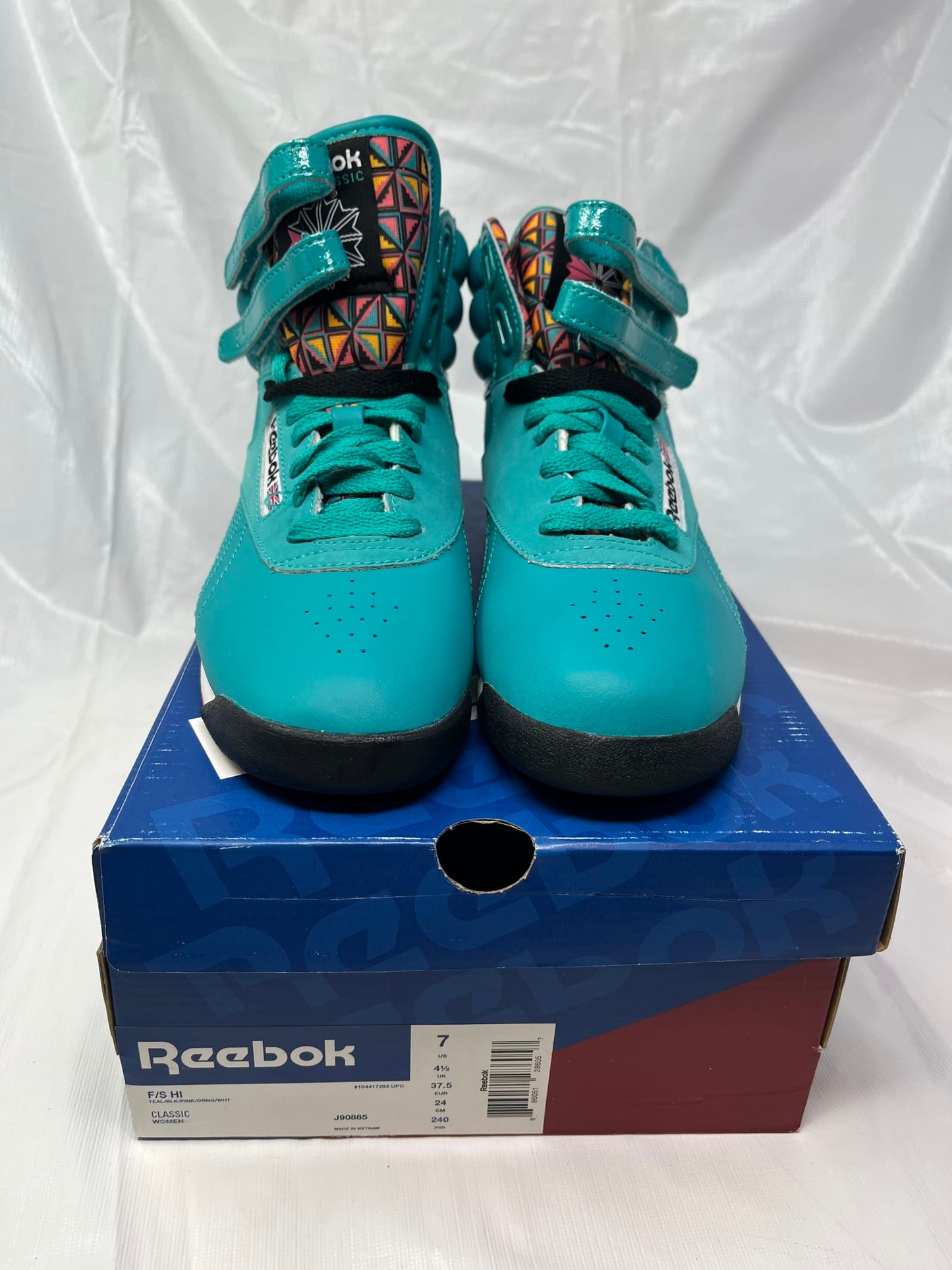 Reebok Freestyle Hi Women’s Sneakers – Size 7, Teal Leather (NIB)