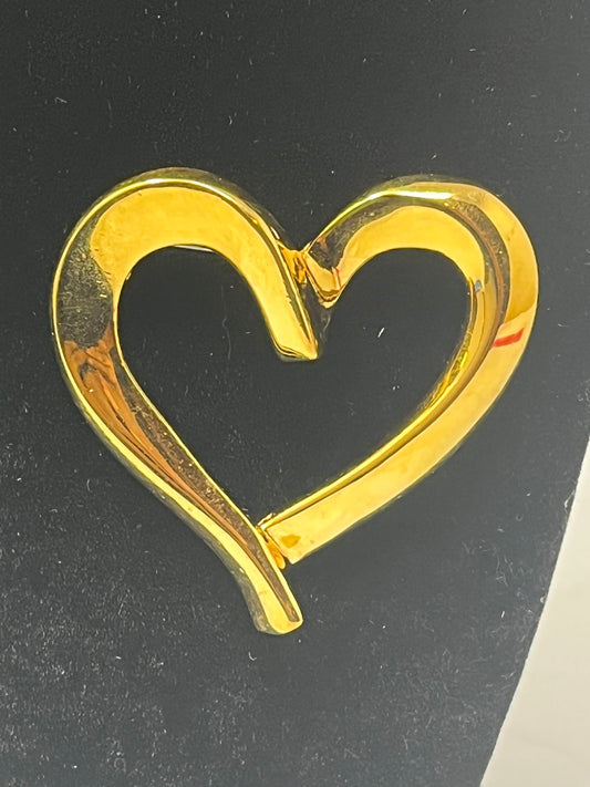 Gently Used Store – Afp Signed Gold-tone Open Heart Brooch – Brooches & Pins – Used – SKU 000000122