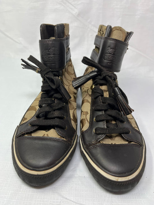 Gently Used Store – Coach Fizzle High Top Womens Size 10b Dark Brown Athletic Buckle Shoes Sneakers – Sneakers – Used