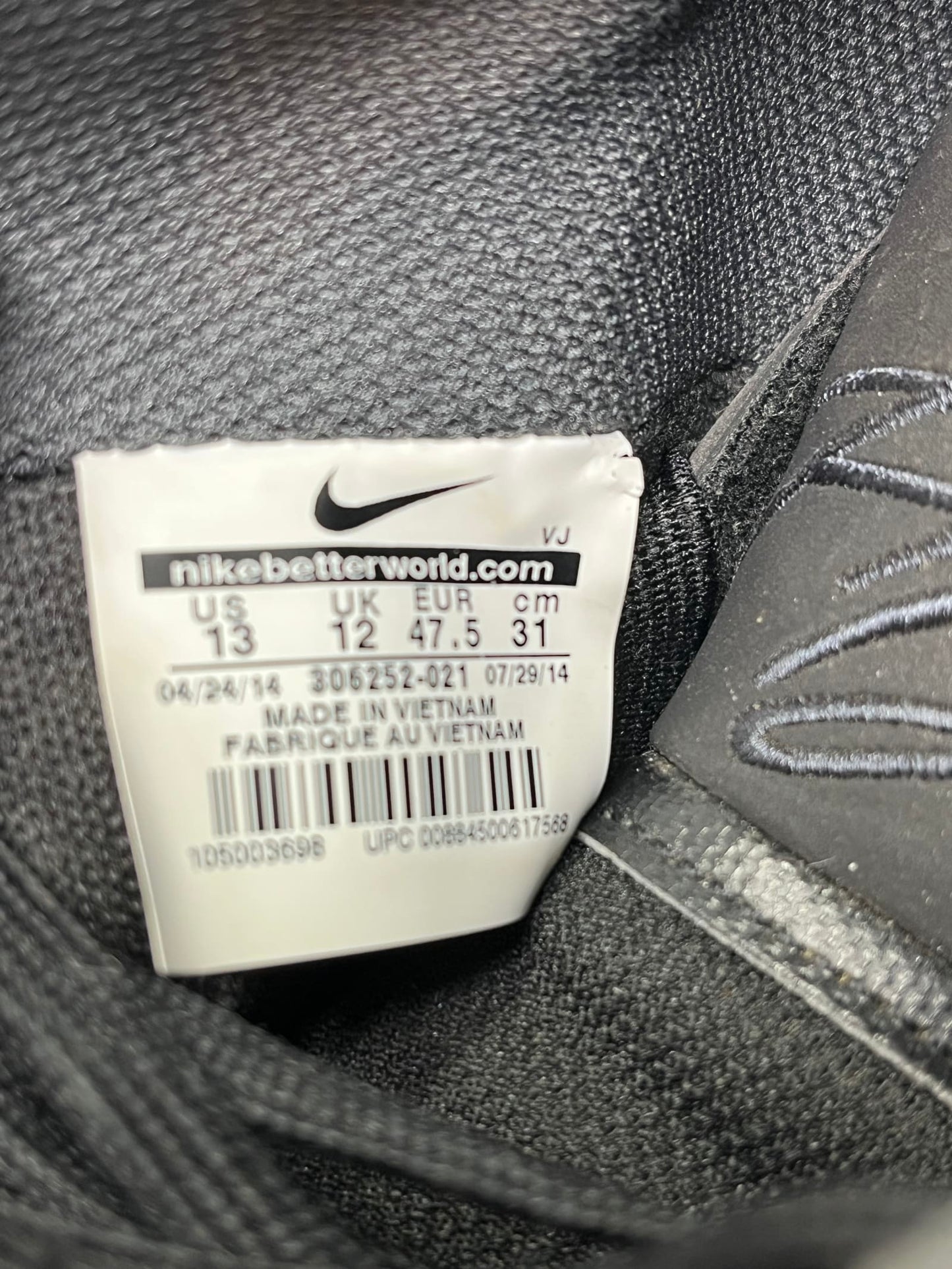 Nike Air Jordan Sneakers Mens Size 12 Black Fair Condition