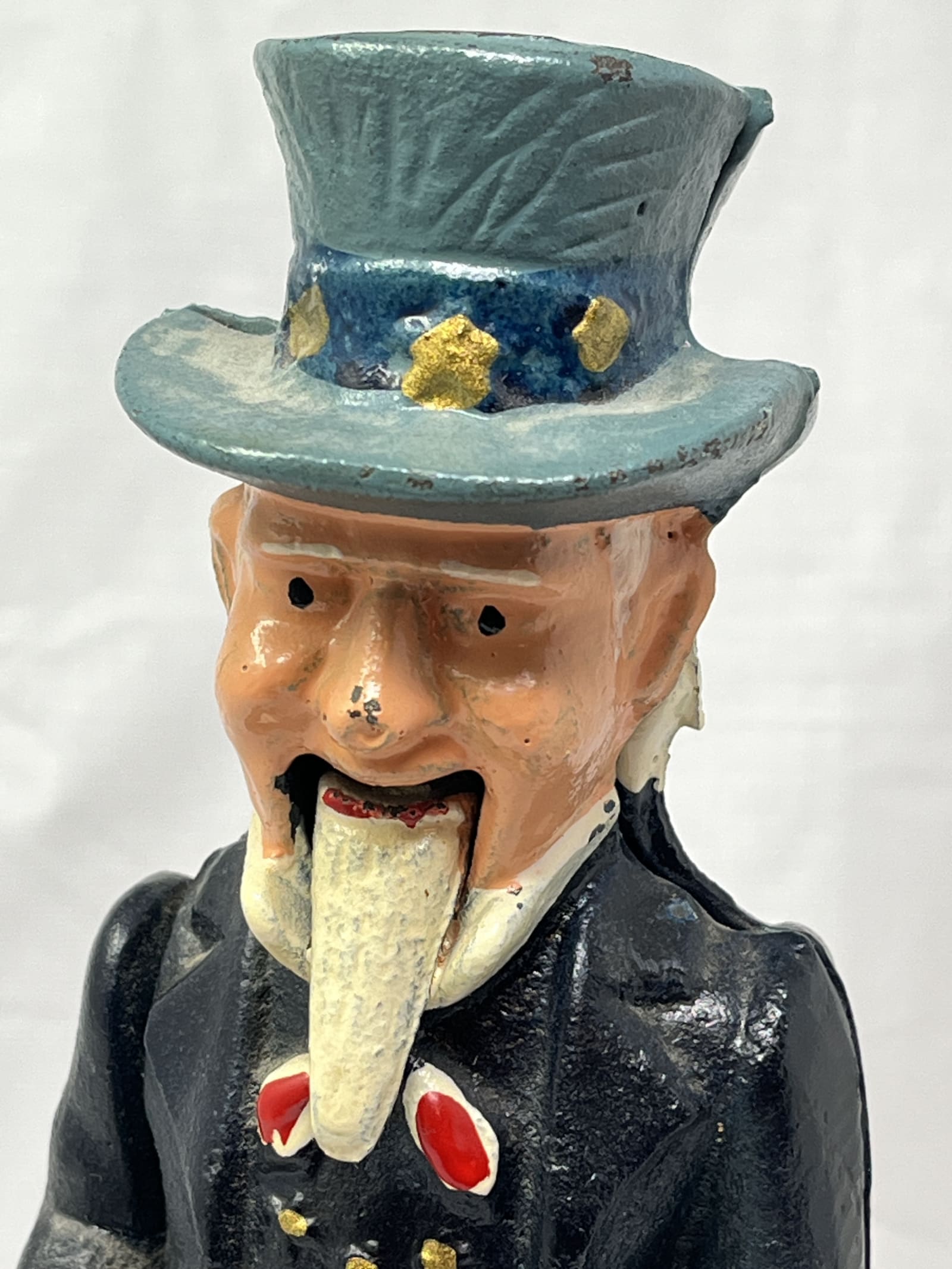 Gently Used Thrift Store – Uncle Sam Cast Iron Mechanical Bank Taiwan Vintage Repro Coin Bank – Collectibles – Used