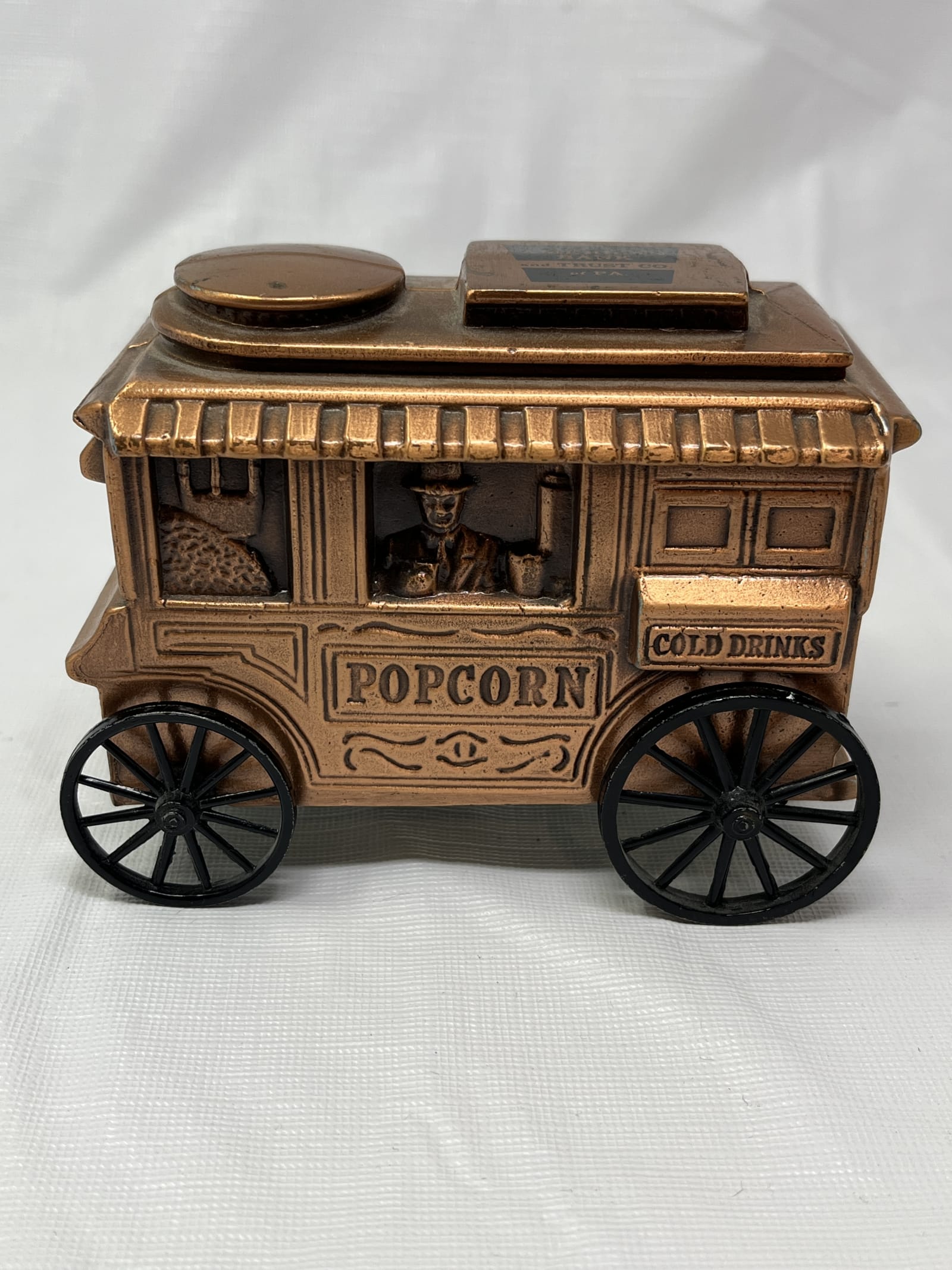 Gently Used Thrift Store – 1974 Banthrico Popcorn Wagon Coin Bank American Bank Trust Pa Usa – Collectibles – Used