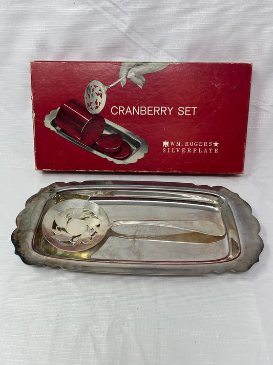Gently Used Thrift Store – Wm Rogers Silverplate Cranberry Set with Original Box – Kitchen & Dining – Used