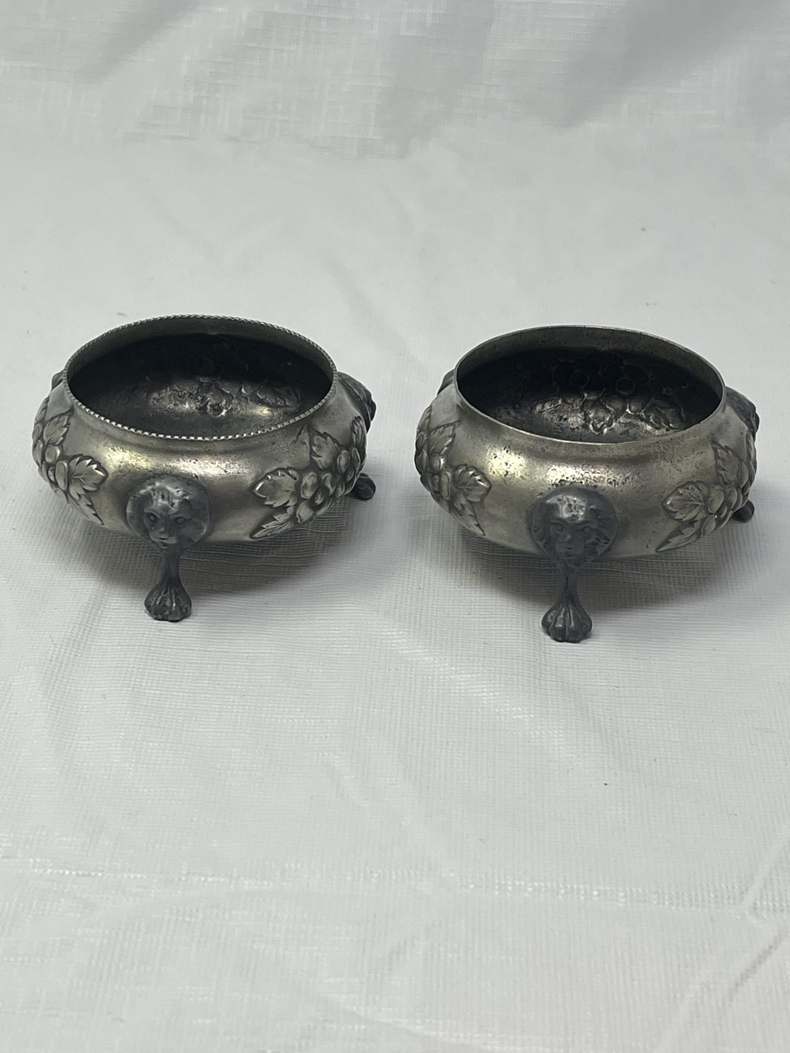 Gently Used Thrift Store – Vintage Pair Open Salt Cellars 3x1.5 Inch – Kitchen & Dining – Used – SKU 000000214