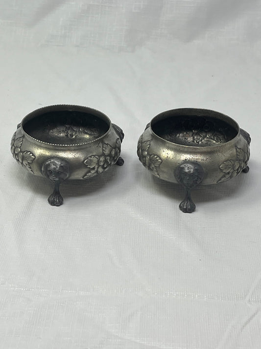 Gently Used Thrift Store – Vintage Pair Open Salt Cellars 3x1.5 Inch – Kitchen & Dining – Used – SKU 000000214