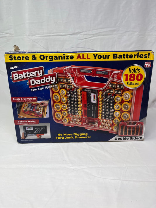 Gently Used Thrift Store – Battery Daddy 180 Battery Storage Organizer W/ Built-in Tester – Open Box