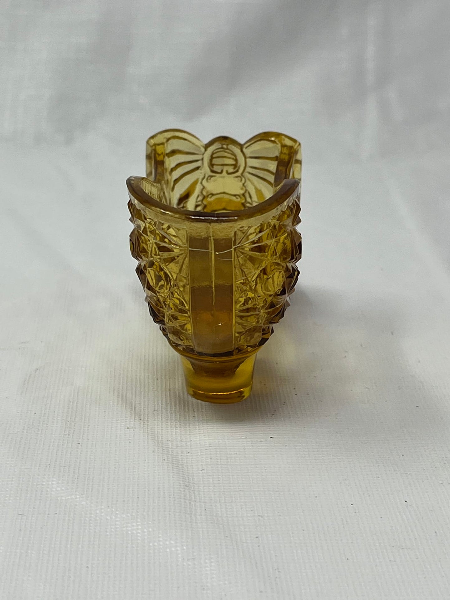 Vintage Amber Glass Shoe Figurine 5 Inch