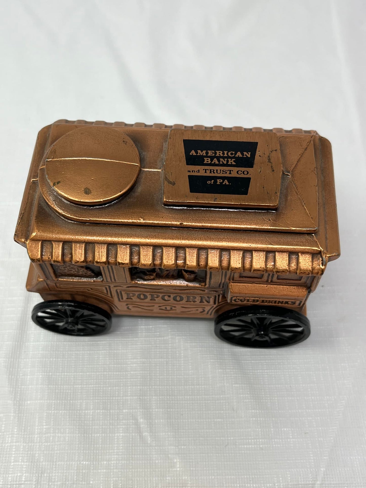 1974 Banthrico Popcorn Wagon Coin Bank American Bank Trust PA USA