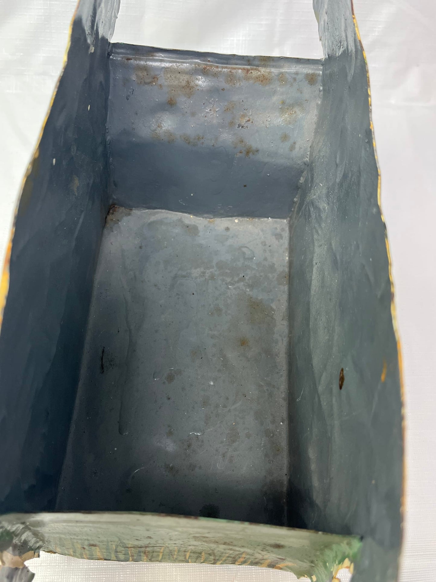 Handpainted Metal Cow Wall Planter Folk Art Farmhouse Rustic