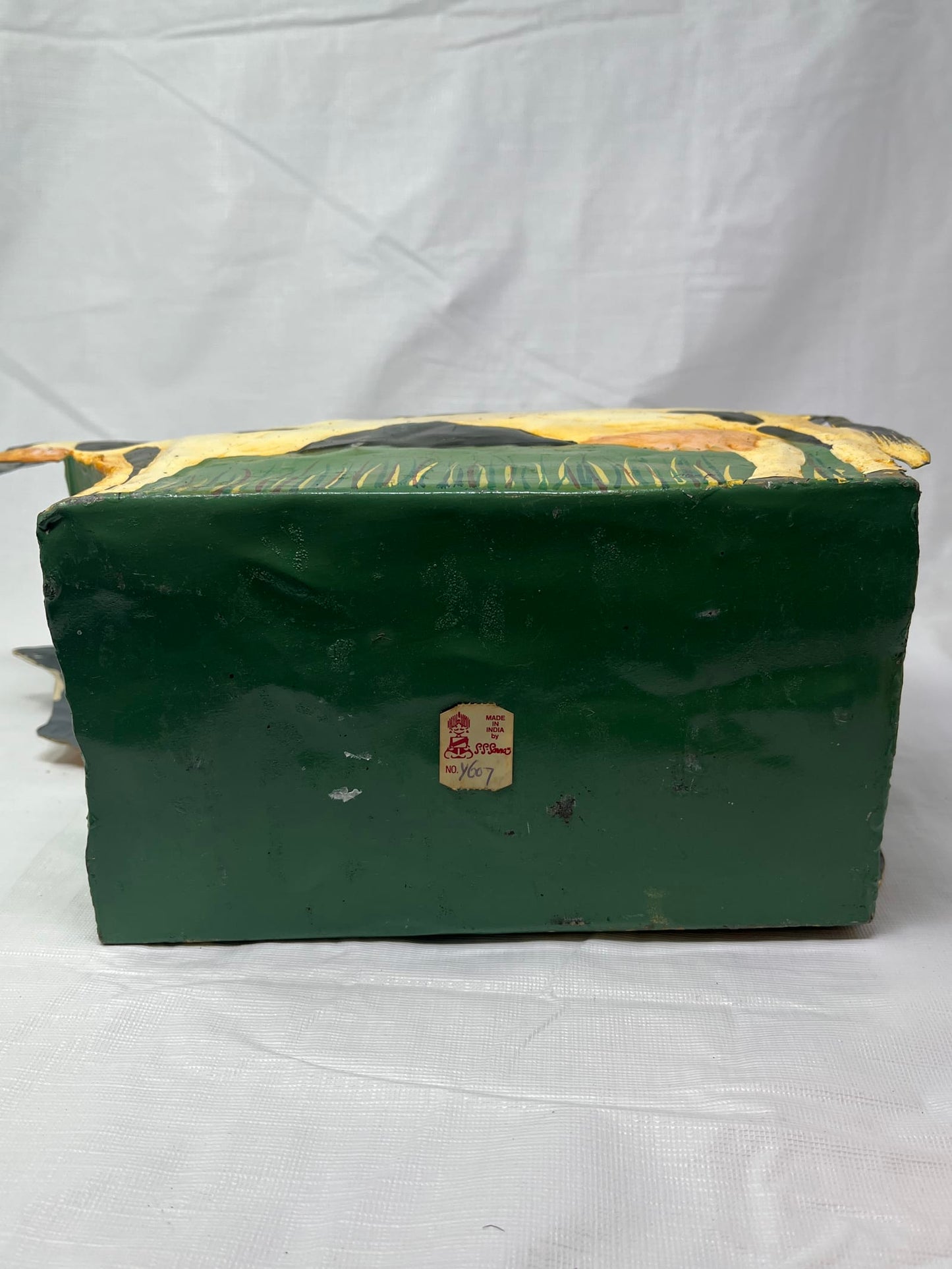 Handpainted Metal Cow Wall Planter Folk Art Farmhouse Rustic