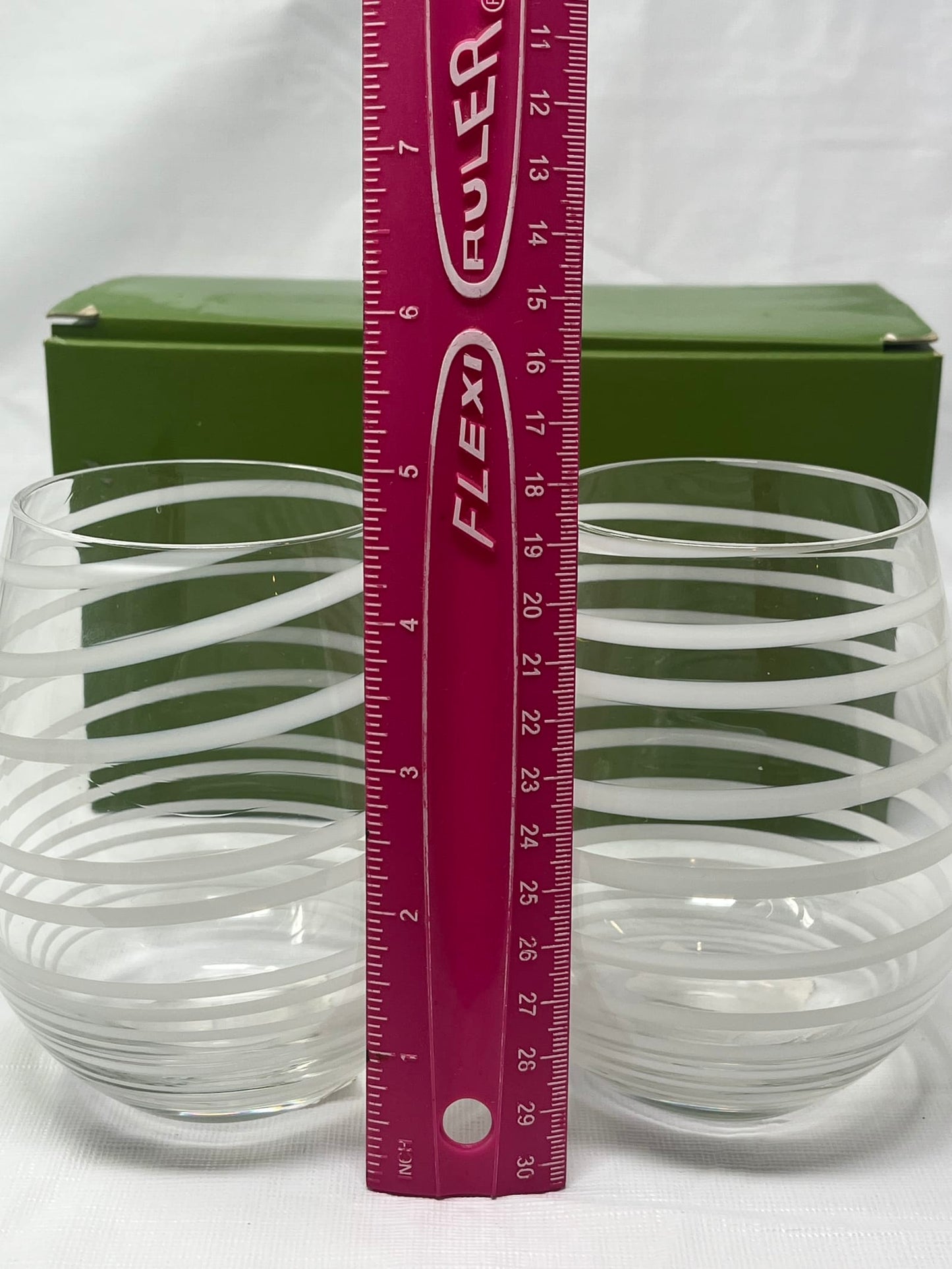 Kate Spade for Lenox “Charlotte Street” Stemless Wine Glass – Clear w/ White Stripe