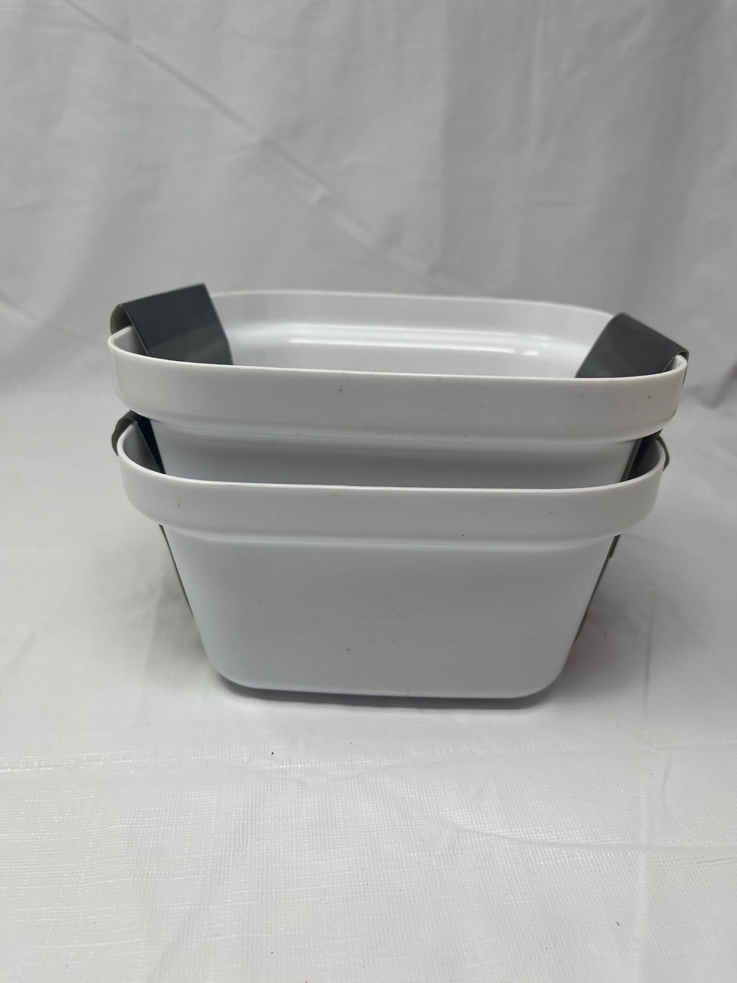 Cooking Concepts White Plastic Bowls – Microwave Safe Set of 2 Medium w/ Packaging