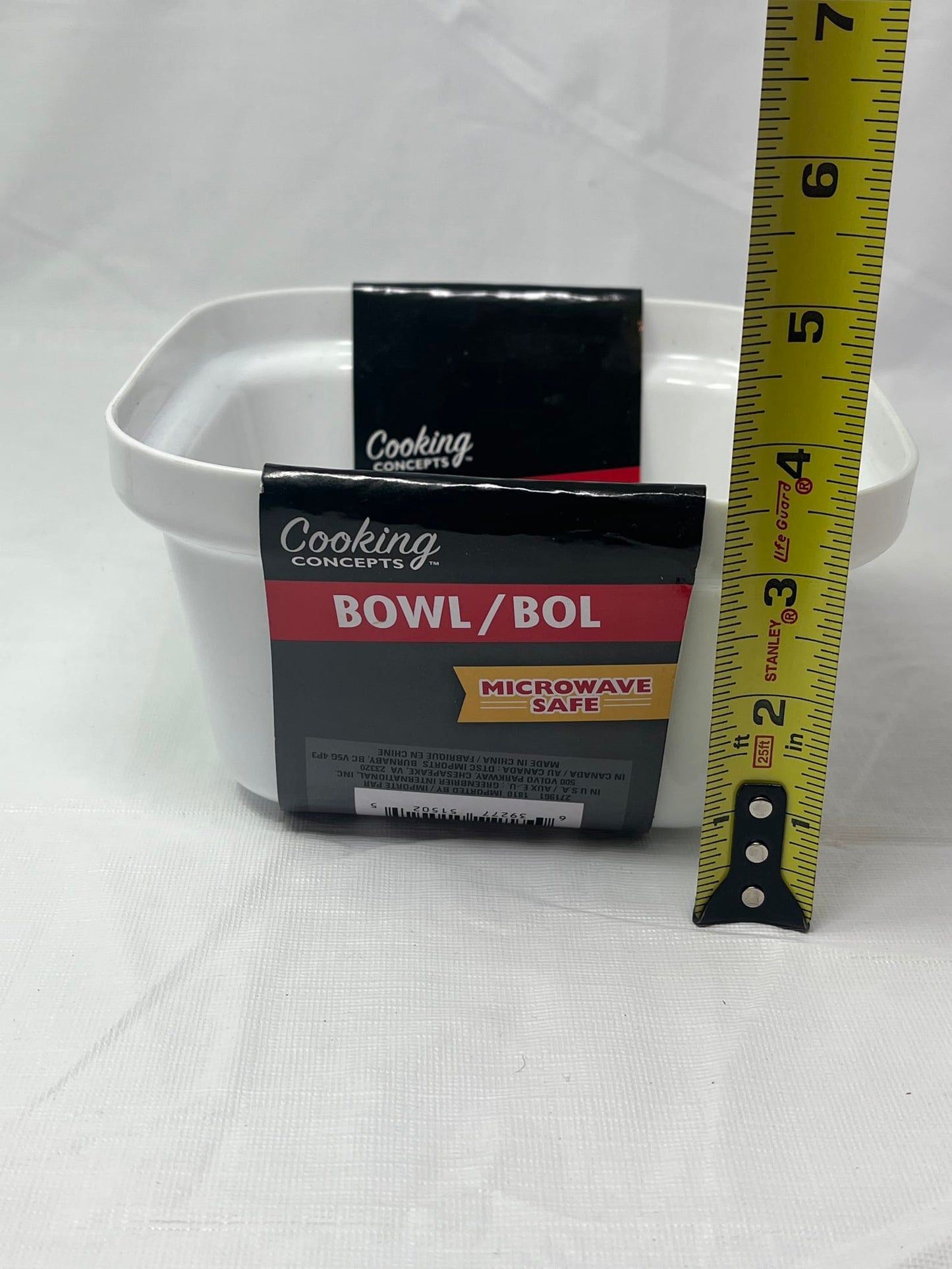 Cooking Concepts White Plastic Bowls – Microwave Safe Set of 2 Medium w/ Packaging