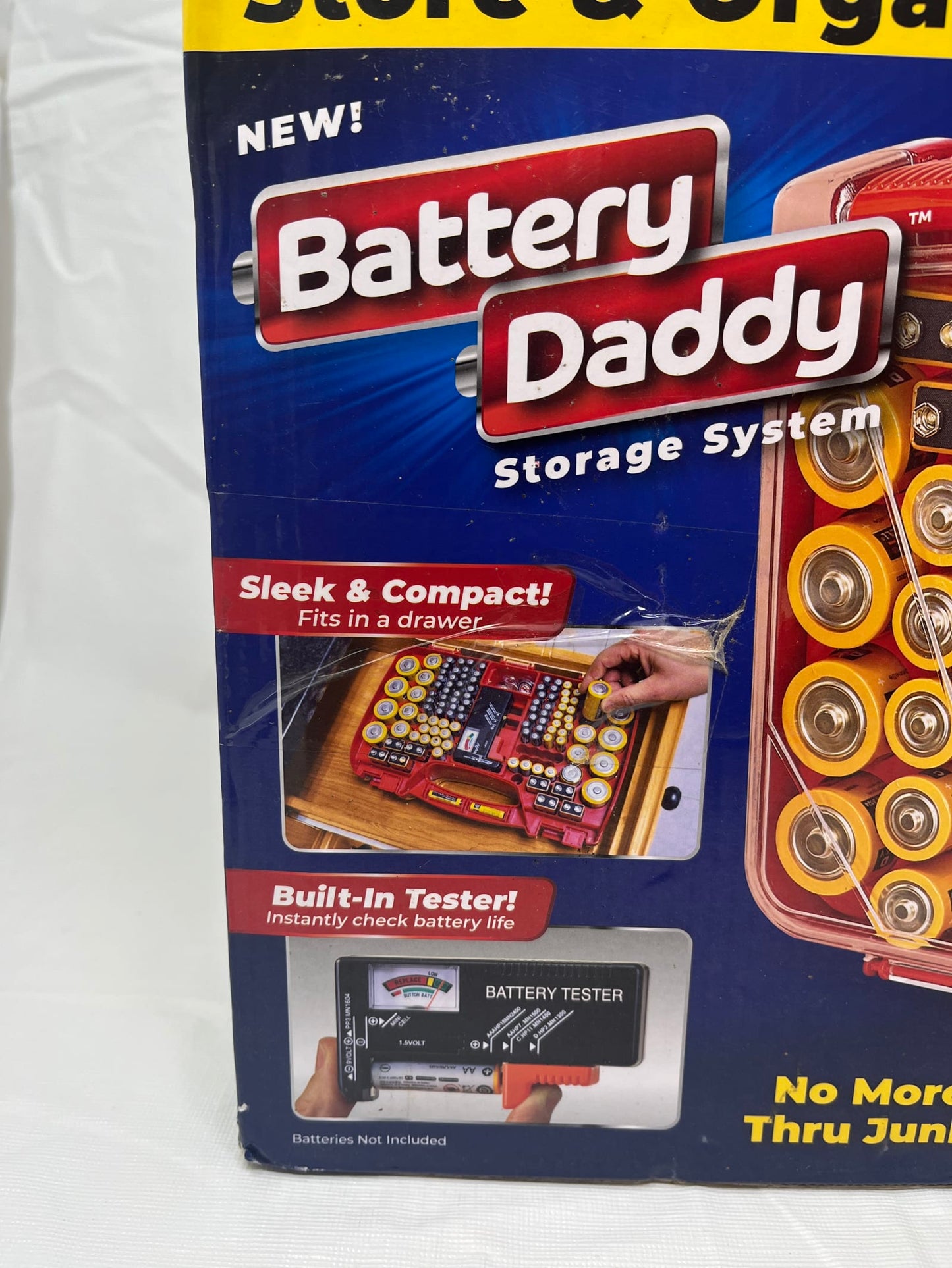 Battery Daddy 180 Battery Storage Organizer w/ Built-In Tester – Open Box