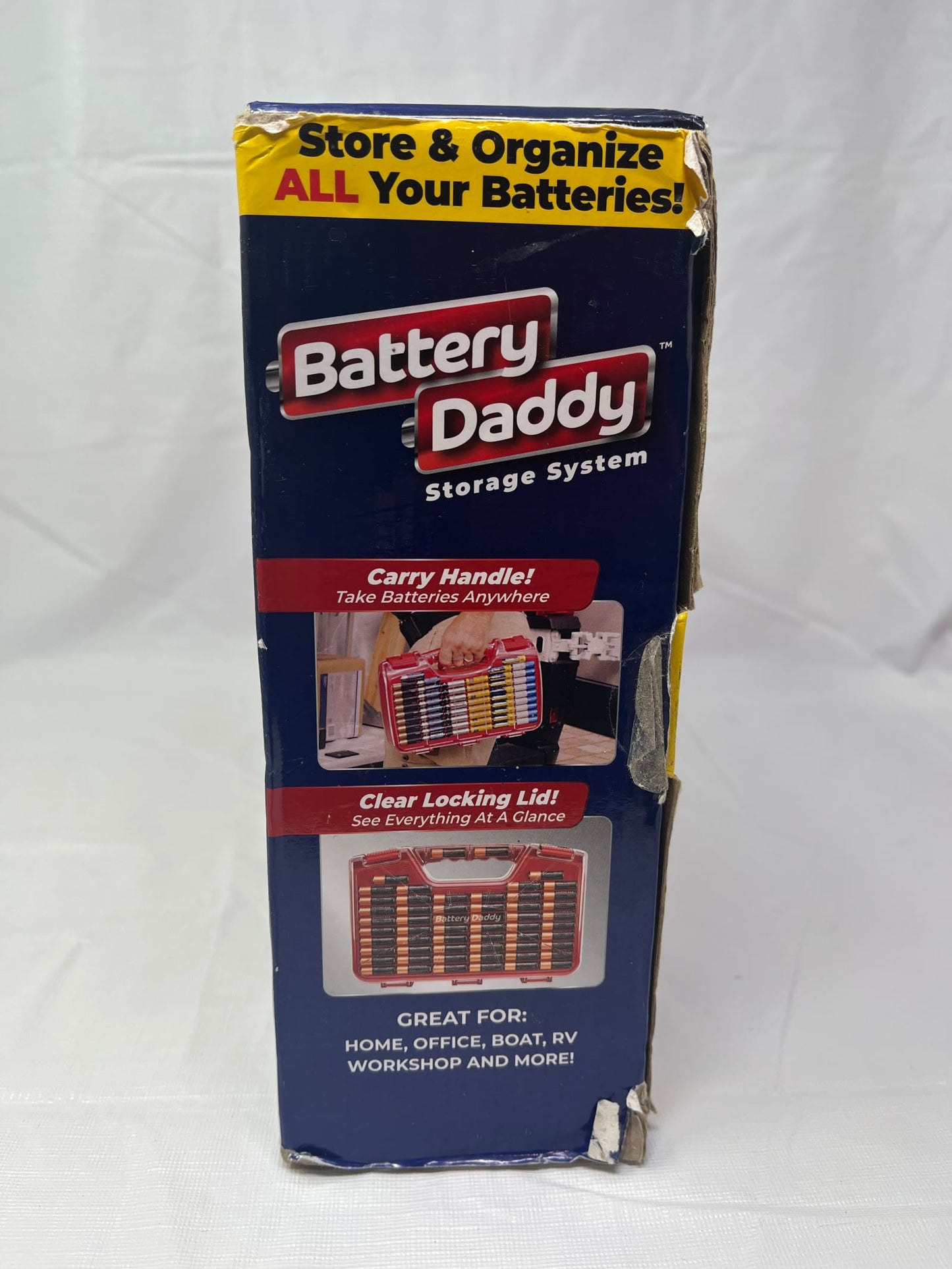 Battery Daddy 180 Battery Storage Organizer w/ Built-In Tester – Open Box