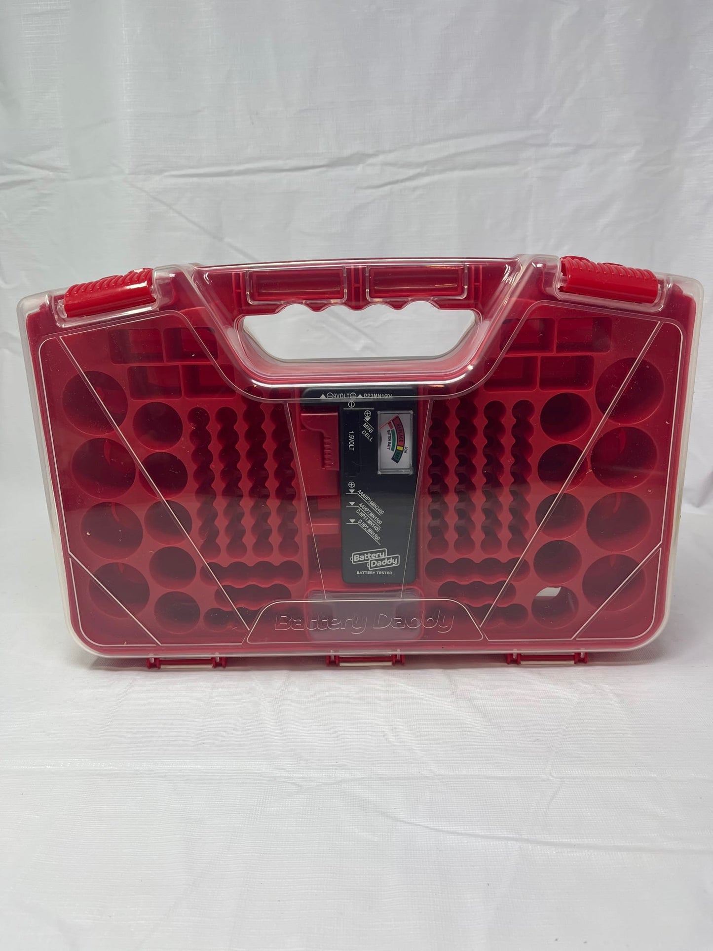 Battery Daddy 180 Battery Storage Organizer w/ Built-In Tester – Open Box