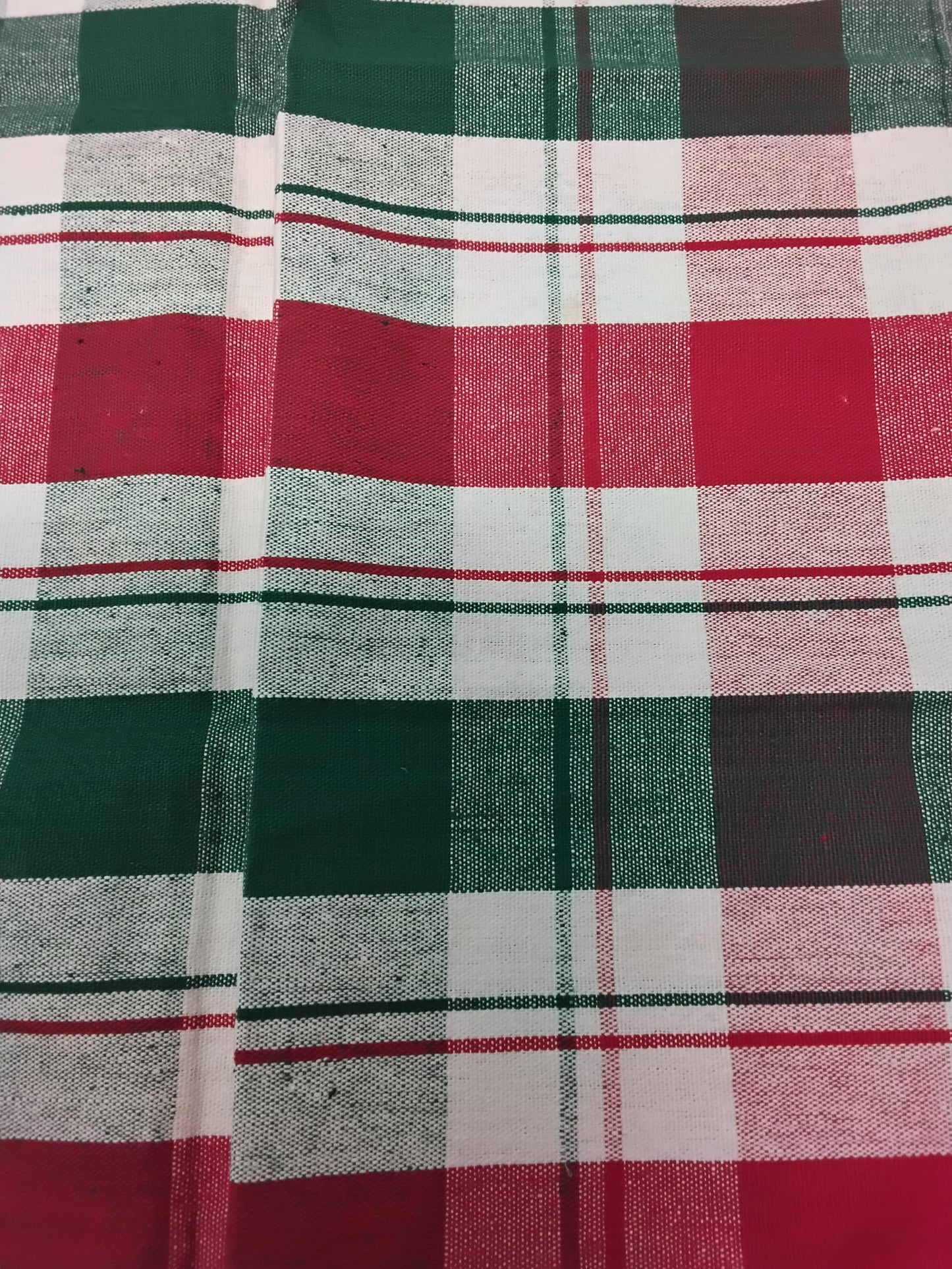 Ritz Kitchen Towel Red White Green Plaid 100% Cotton 29x19