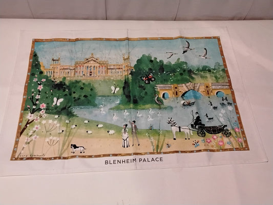 Gently Used Thrift Store – Blenheim Palace Watercolour Tea Towel Lucy Loveheart 100% Cotton W/ Tag – Kitchen & Dining
