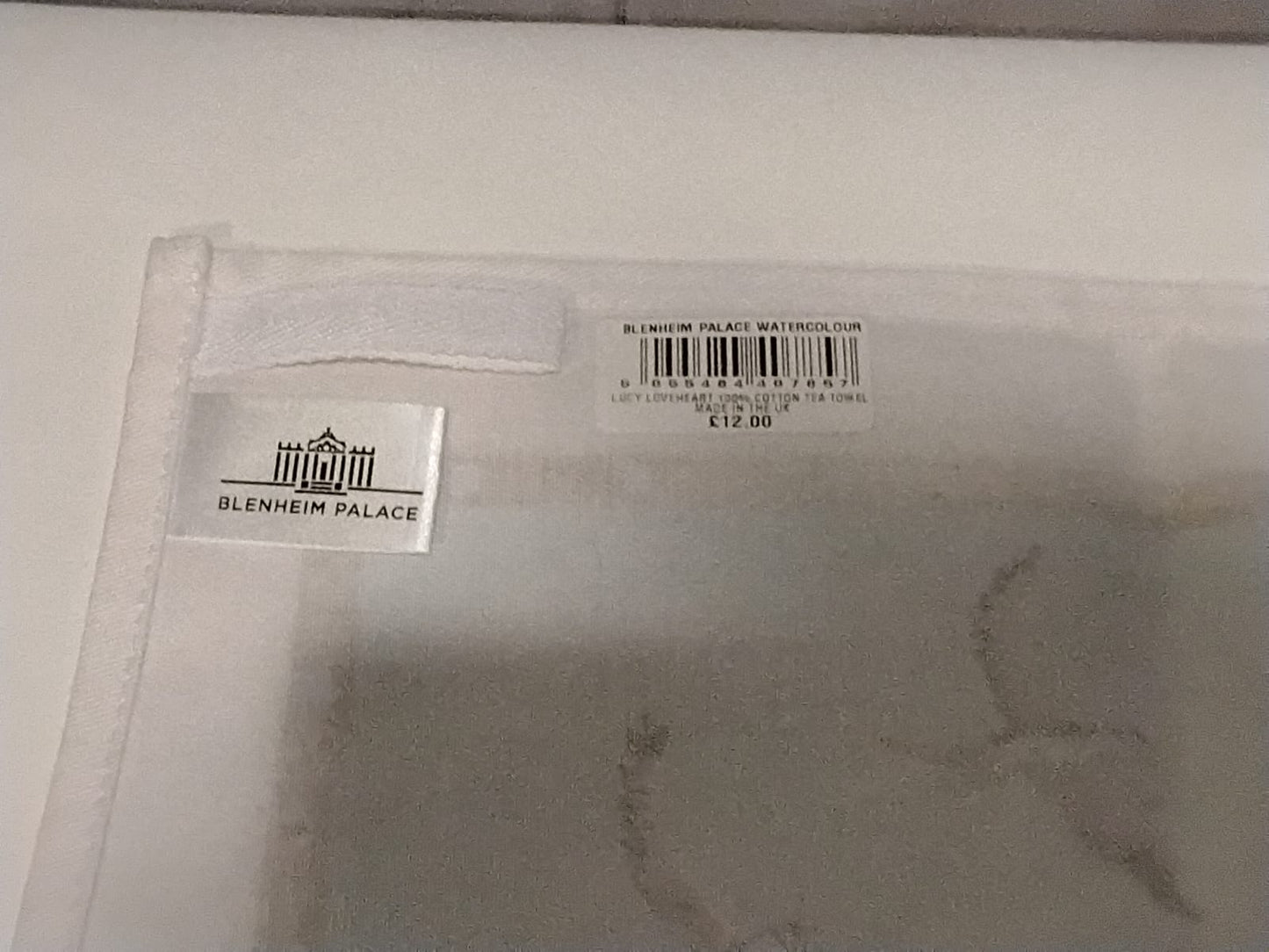 Blenheim Palace Watercolour Tea Towel Lucy Loveheart 100% Cotton w/ Tag