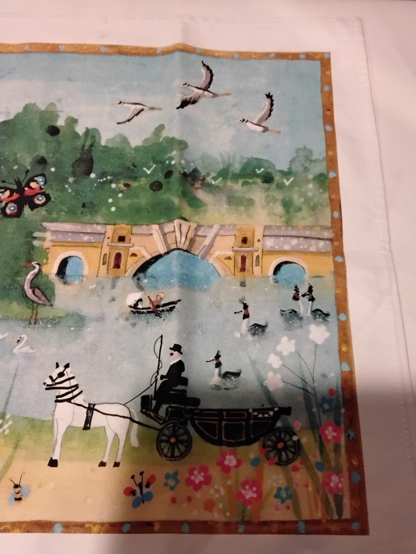 Blenheim Palace Watercolour Tea Towel Lucy Loveheart 100% Cotton w/ Tag