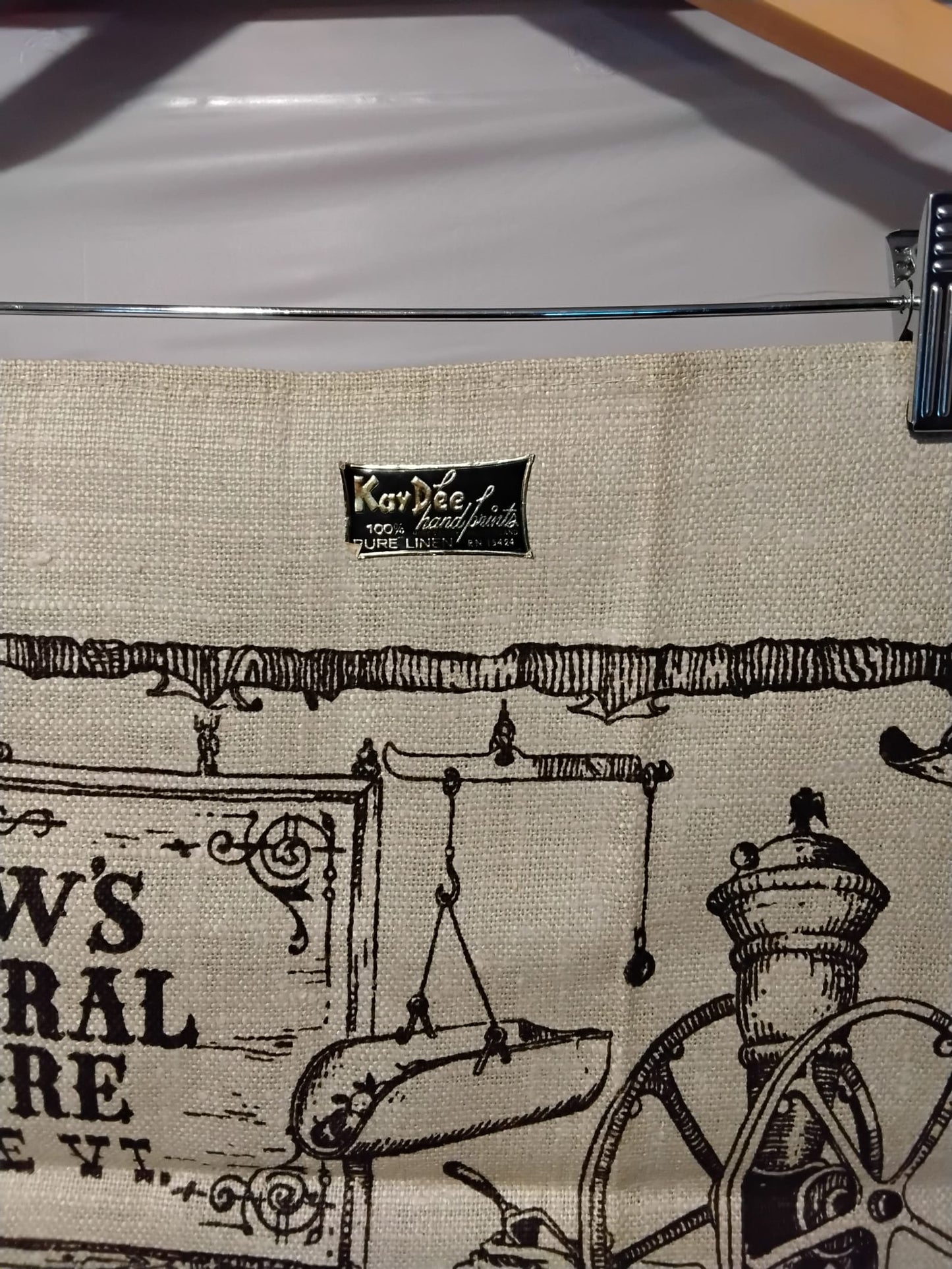 Kay Dee Handprints Linen Tea Towel Shaw’s General Store Stowe VT Warren Boucher USA