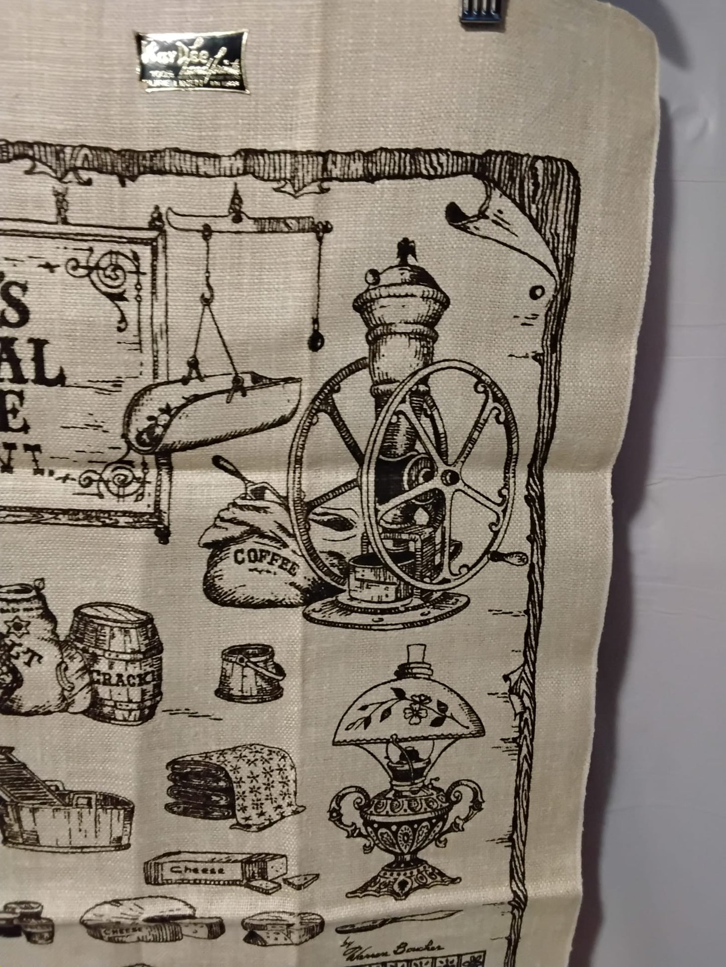 Kay Dee Handprints Linen Tea Towel Shaw’s General Store Stowe VT Warren Boucher USA